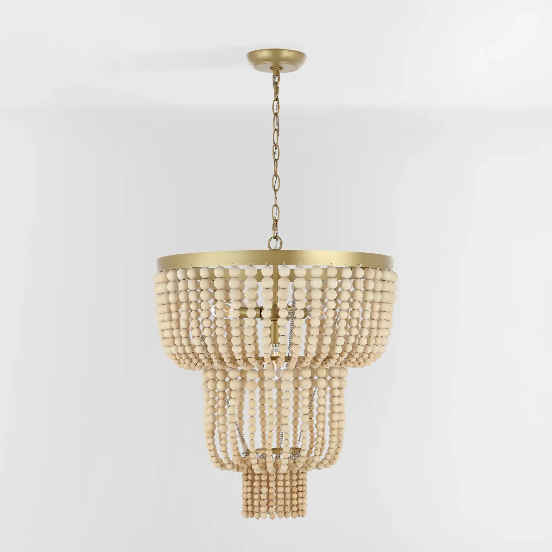 Aleynne Four-Light Chandelier in Brass, detail view