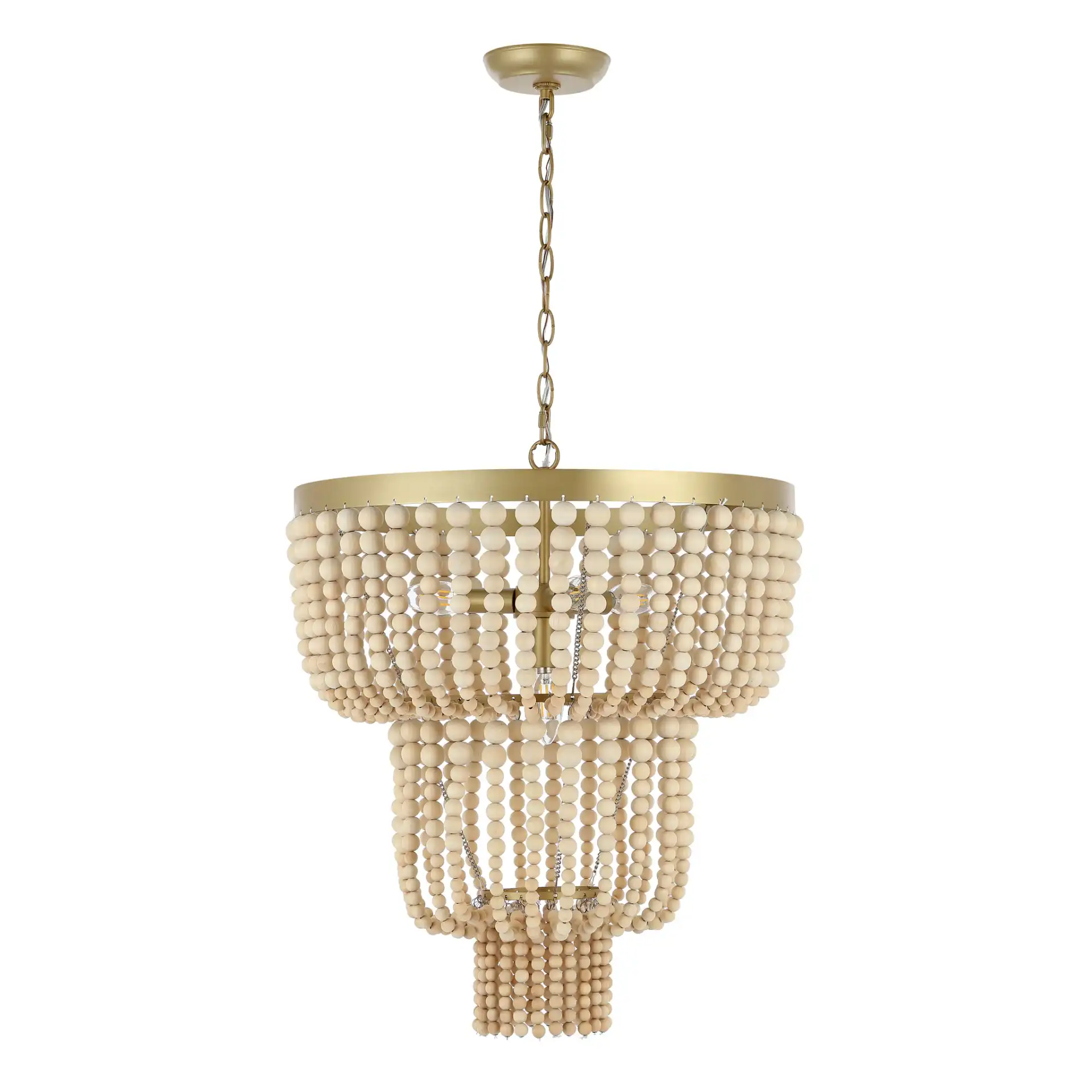 Aleynne Four-Light Chandelier in Brass, detail view