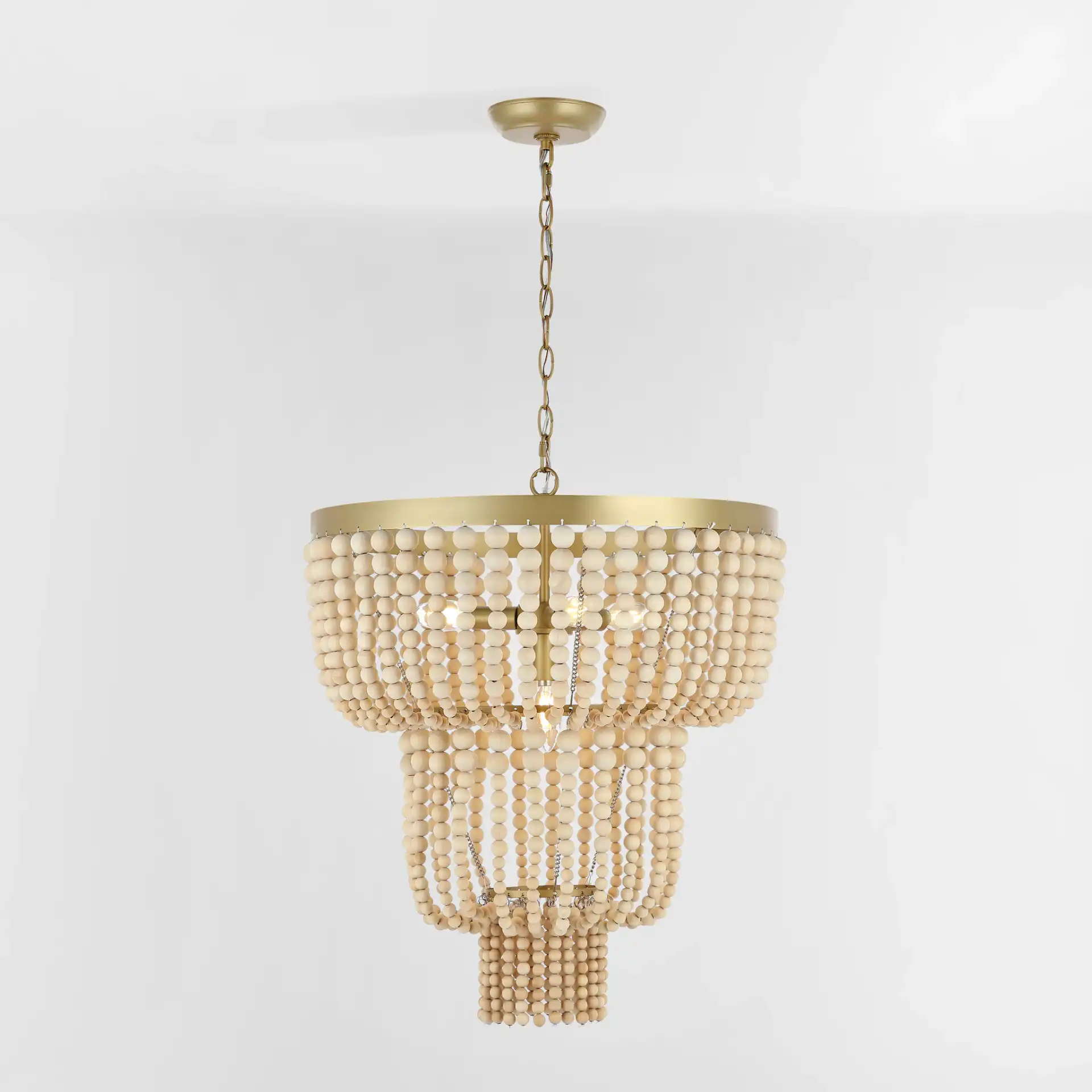 Aleynne Four-Light Chandelier in Brass, detail view