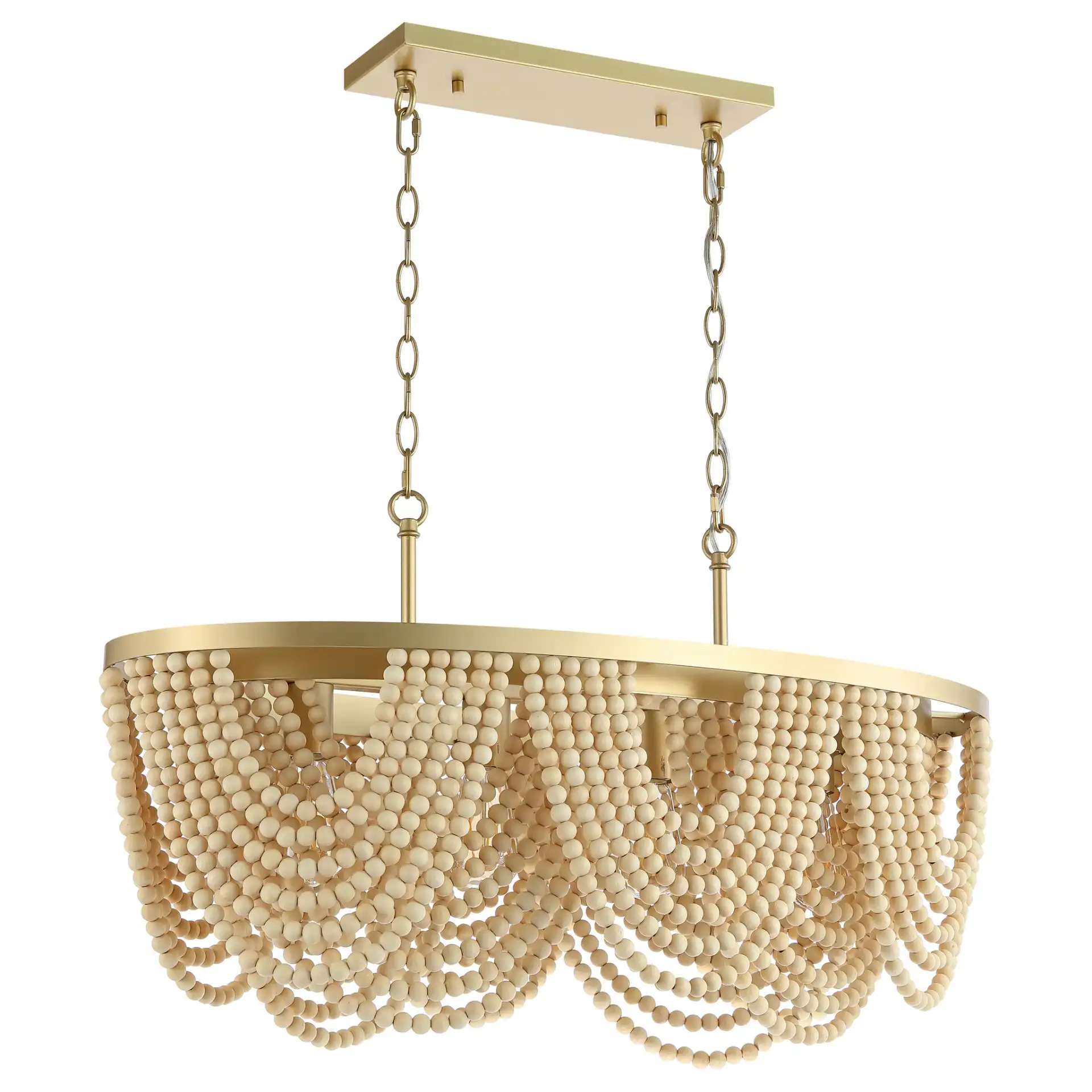 Alluri Four-Light Chandelier in Gold / Natural, detail view