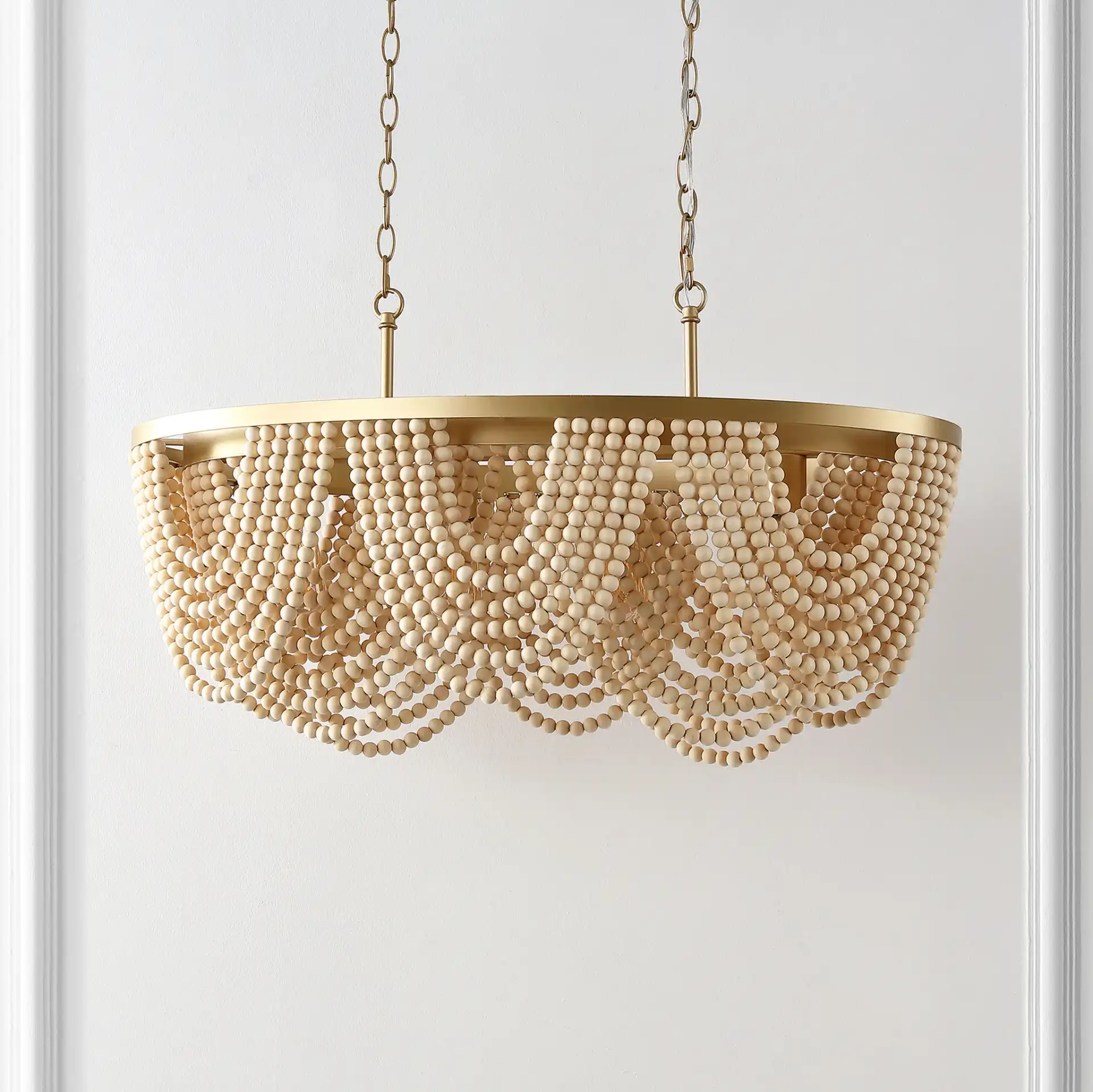 Alluri Four-Light Chandelier in Gold / Natural, detail view