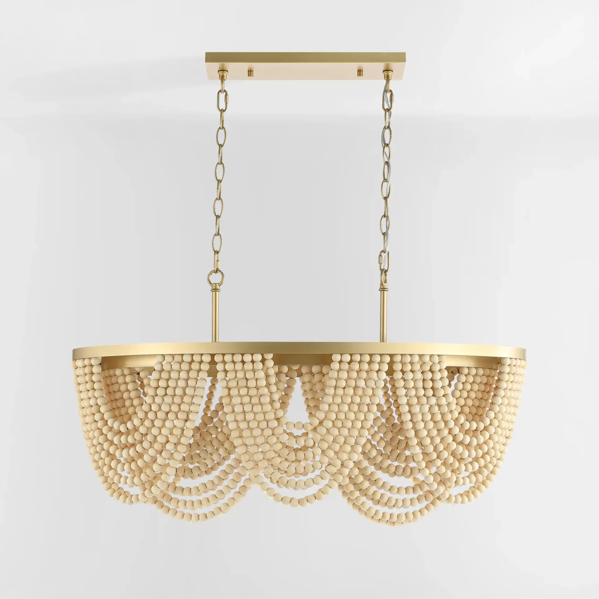 Alluri Four-Light Chandelier in Gold / Natural, detail view