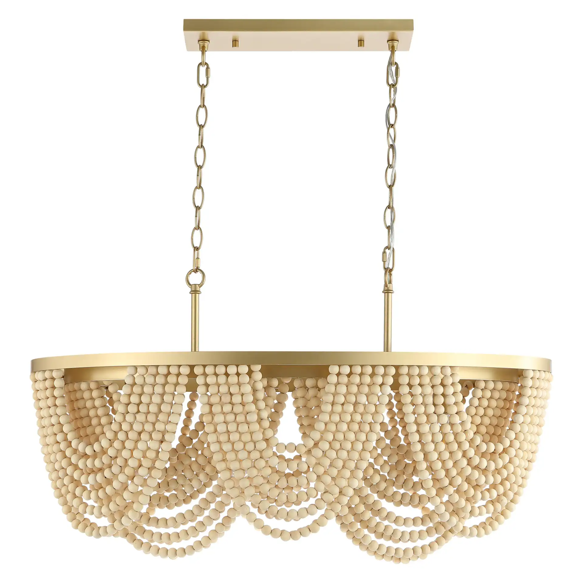 Alluri Four-Light Chandelier in Gold / Natural, detail view
