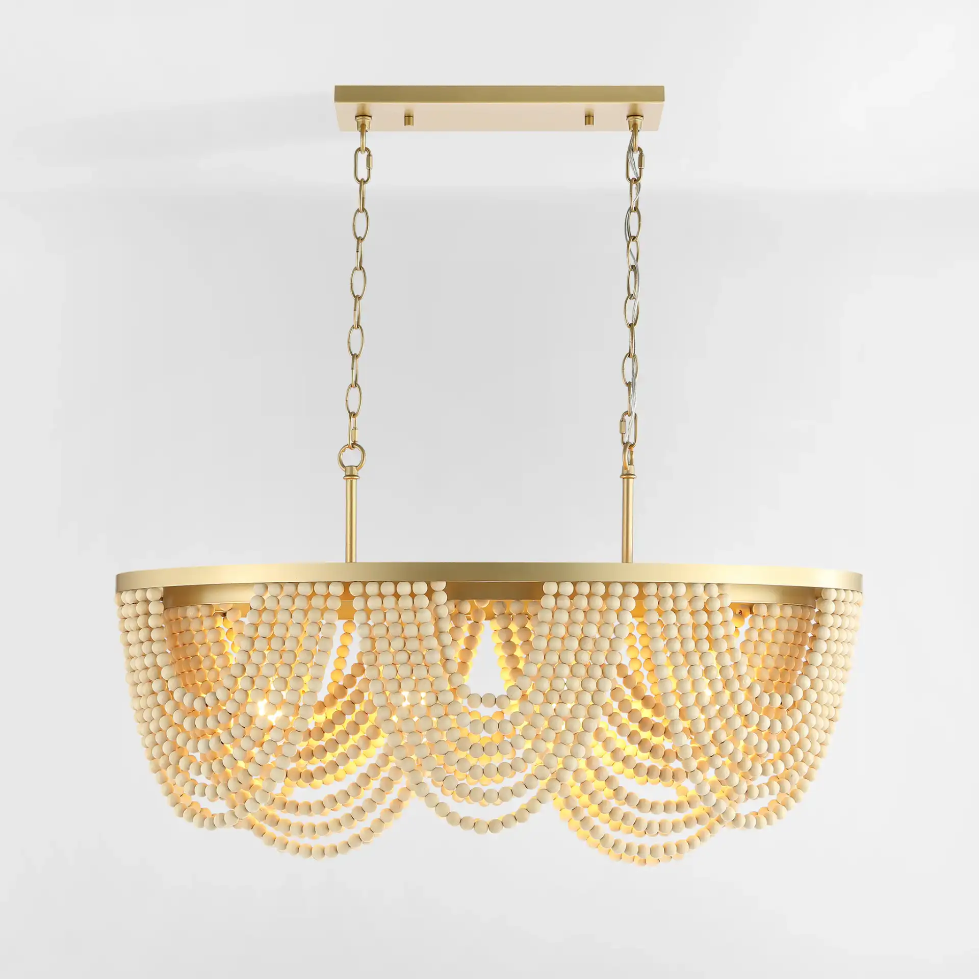 Alluri Four-Light Chandelier in Gold / Natural, detail view