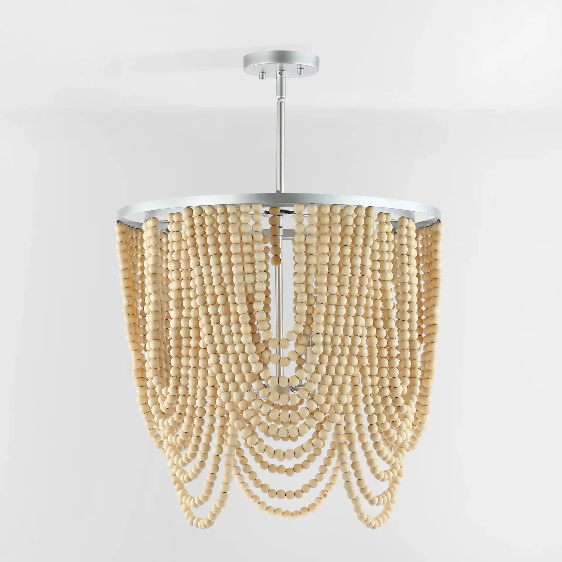 Bressi Four-Light Chandelier in Silver / Natural, detail view