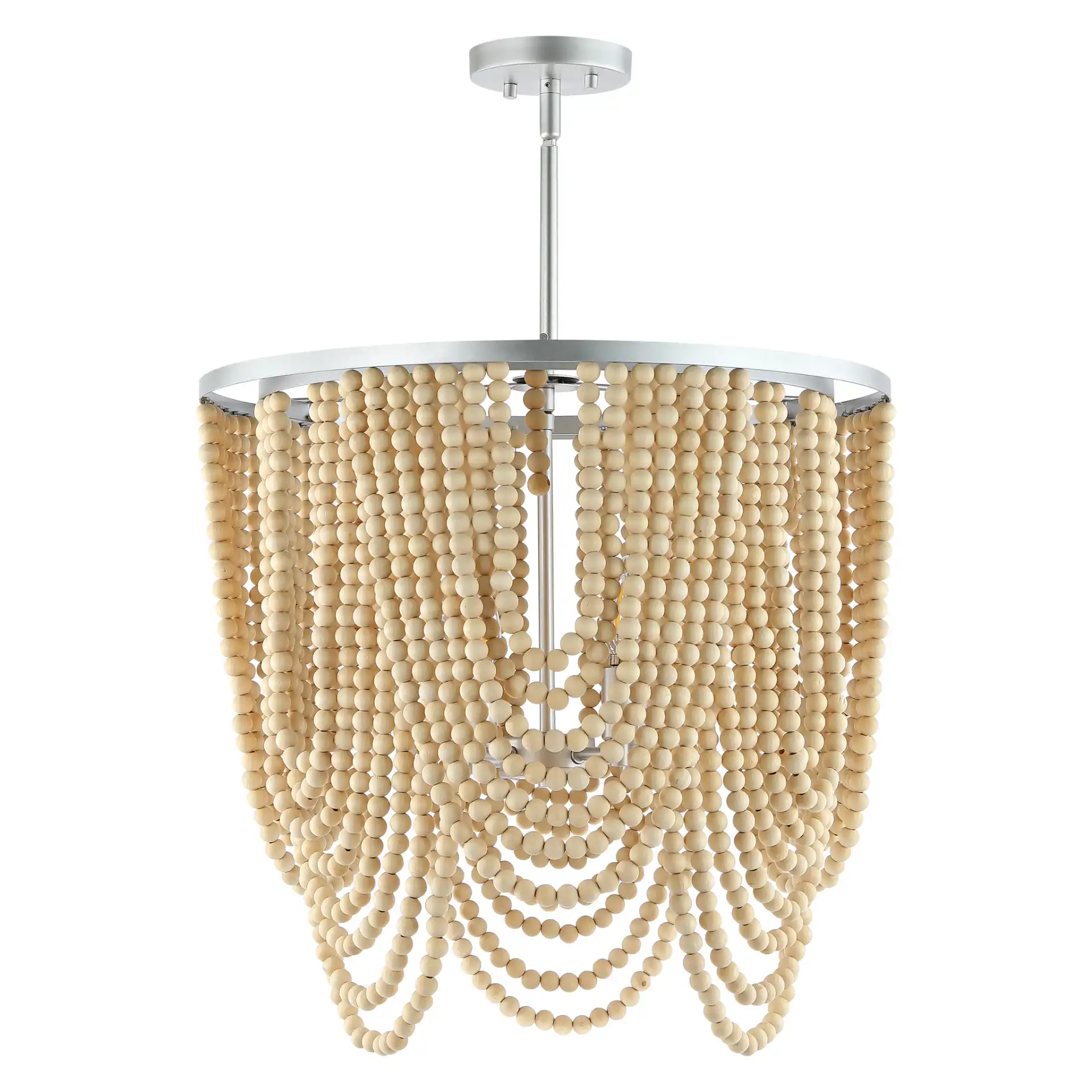 Bressi Four-Light Chandelier in Silver / Natural, detail view