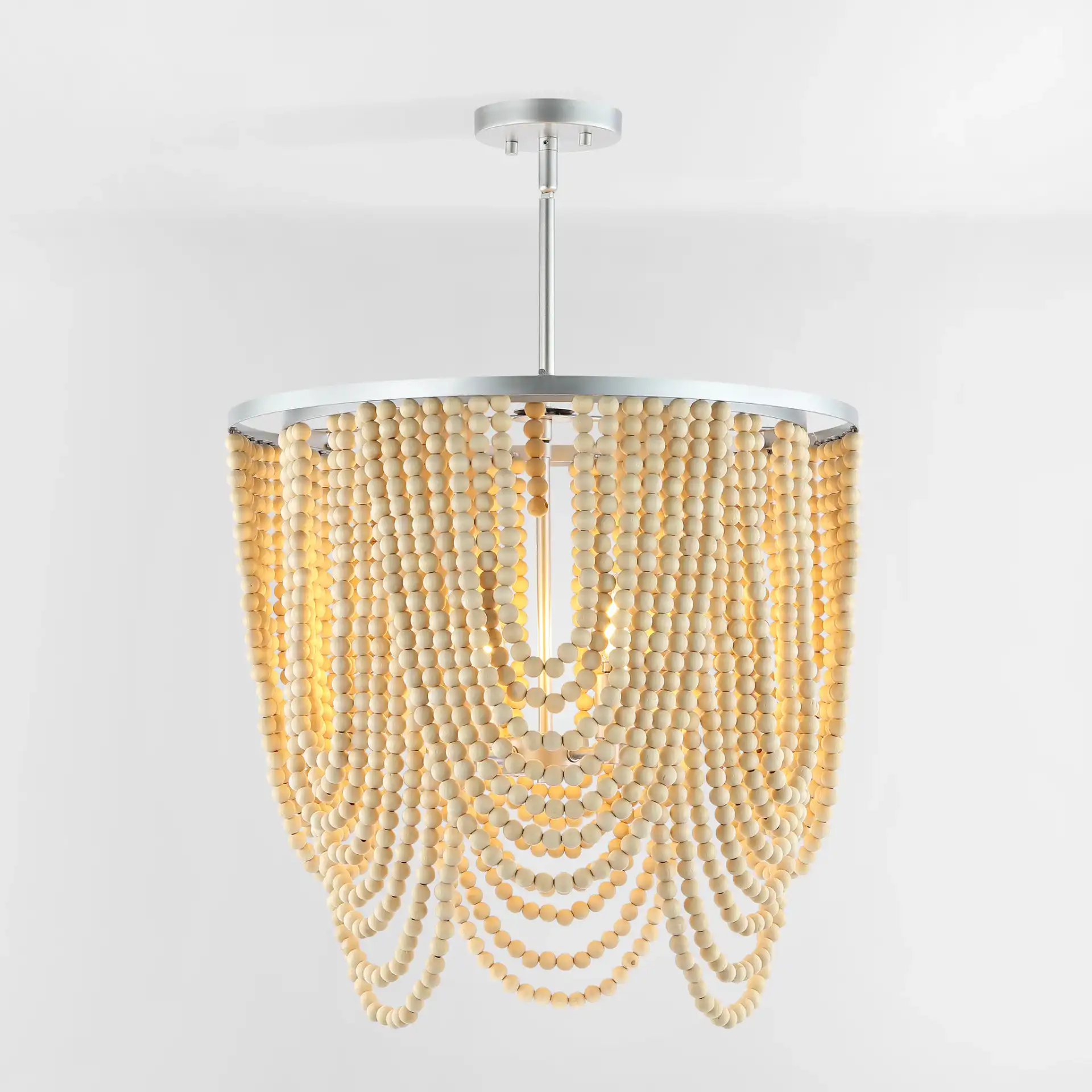 Bressi Four-Light Chandelier in Silver / Natural, detail view