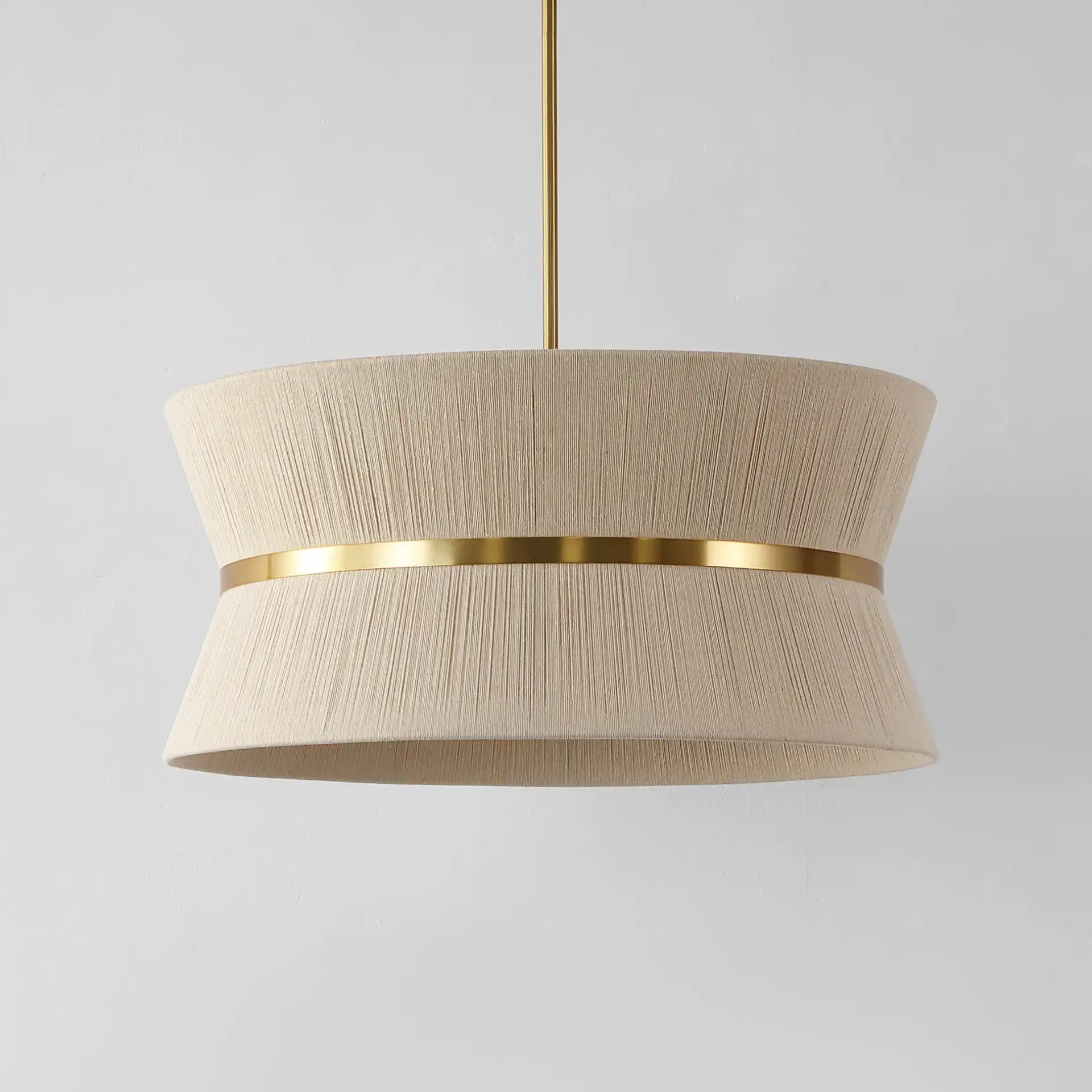 Alma Four-Light Chandelier in Bleached Natural / Brass, detail view
