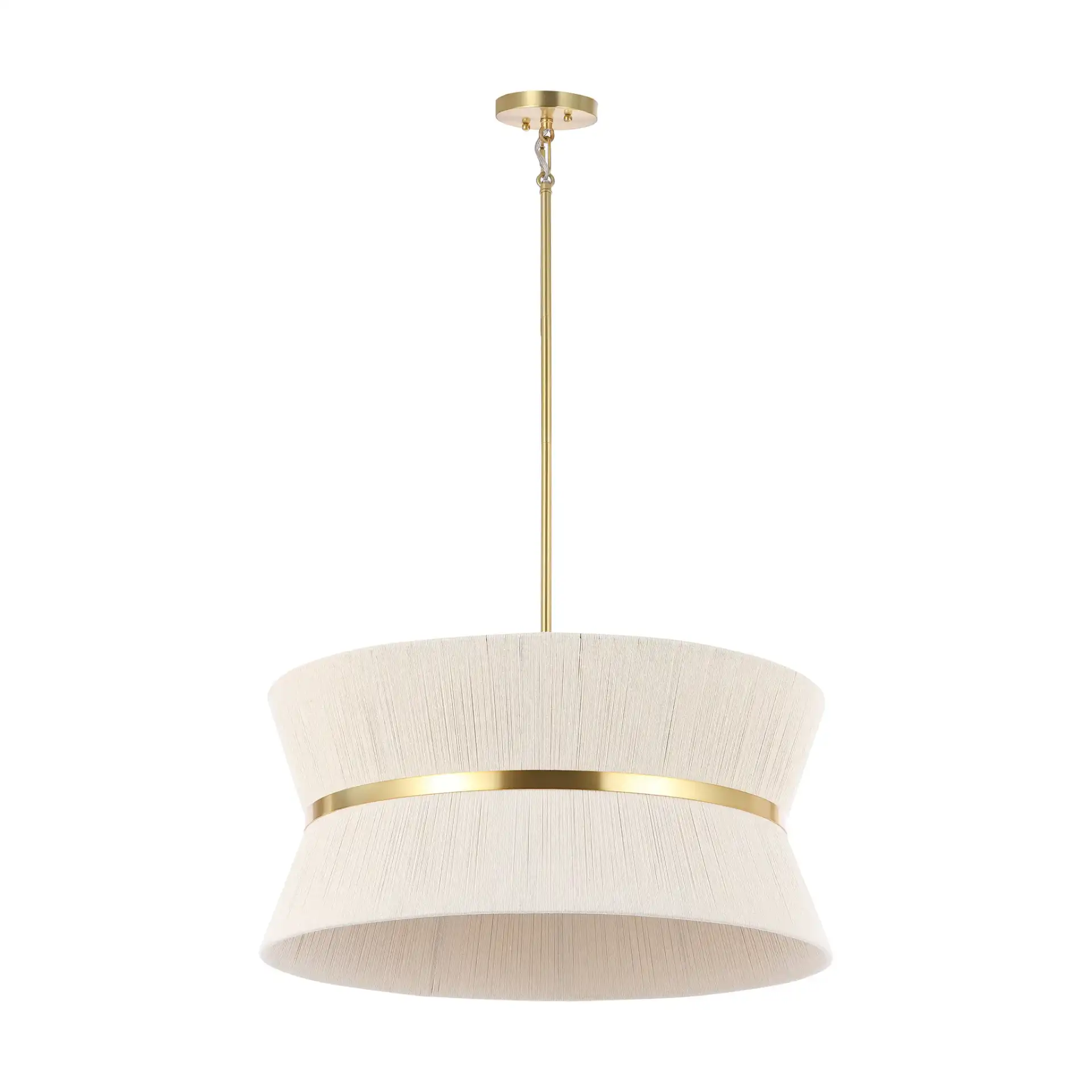 Alma Four-Light Chandelier in Bleached Natural / Brass, detail view