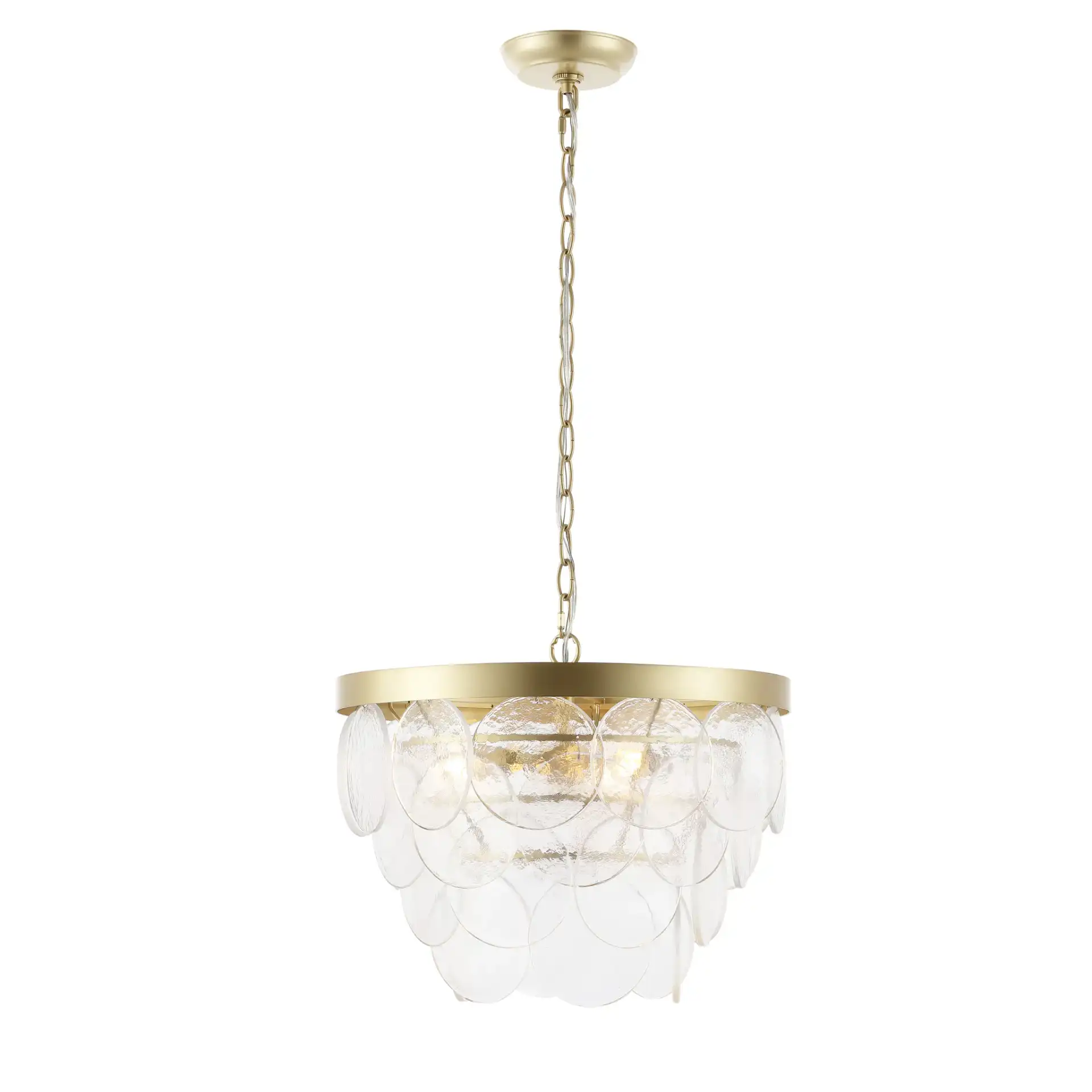 Chrys Three-Light Chandelier in Clear / Gold