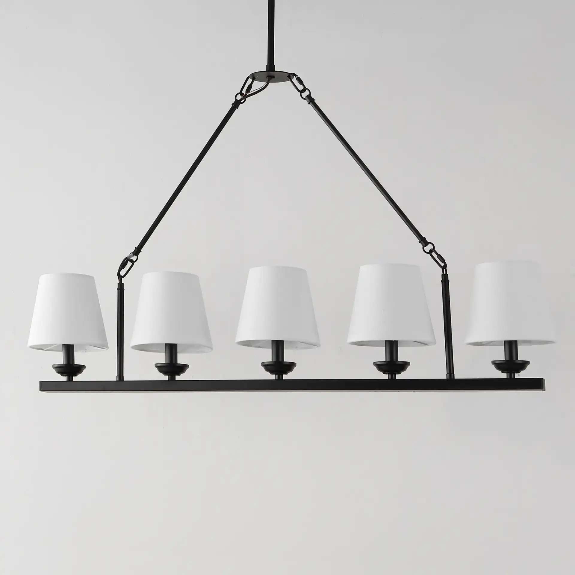 Josphete Five-Light Chandelier in Black, detail view