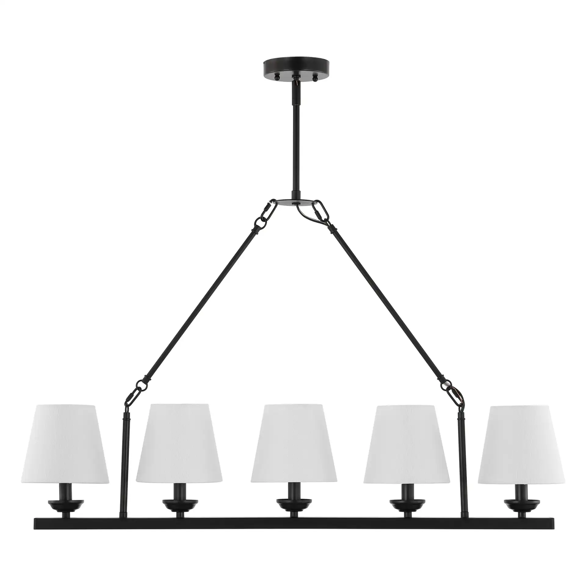 Josphete Five-Light Chandelier in Black, detail view