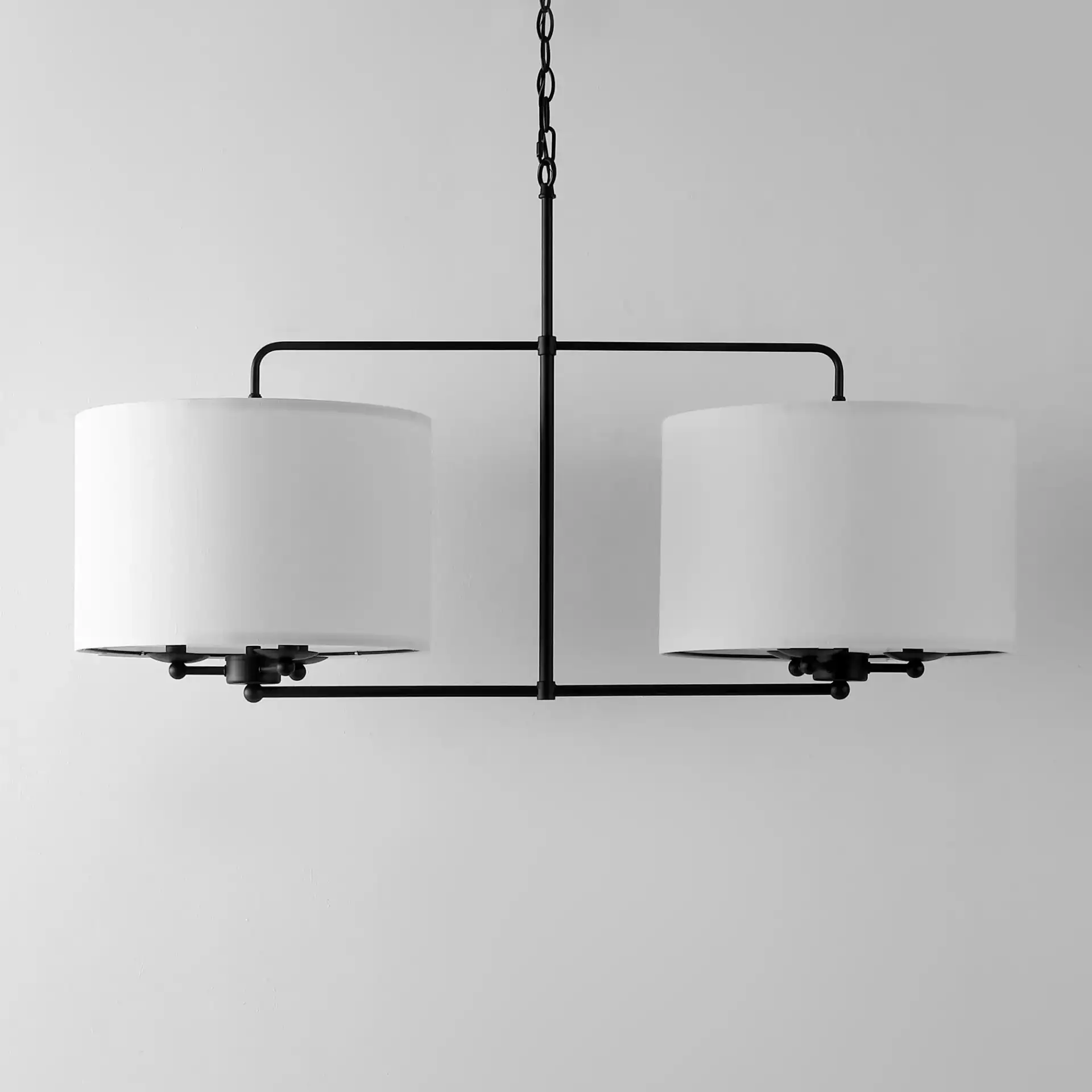 Devney Six-Light Chandelier in Black, detail view