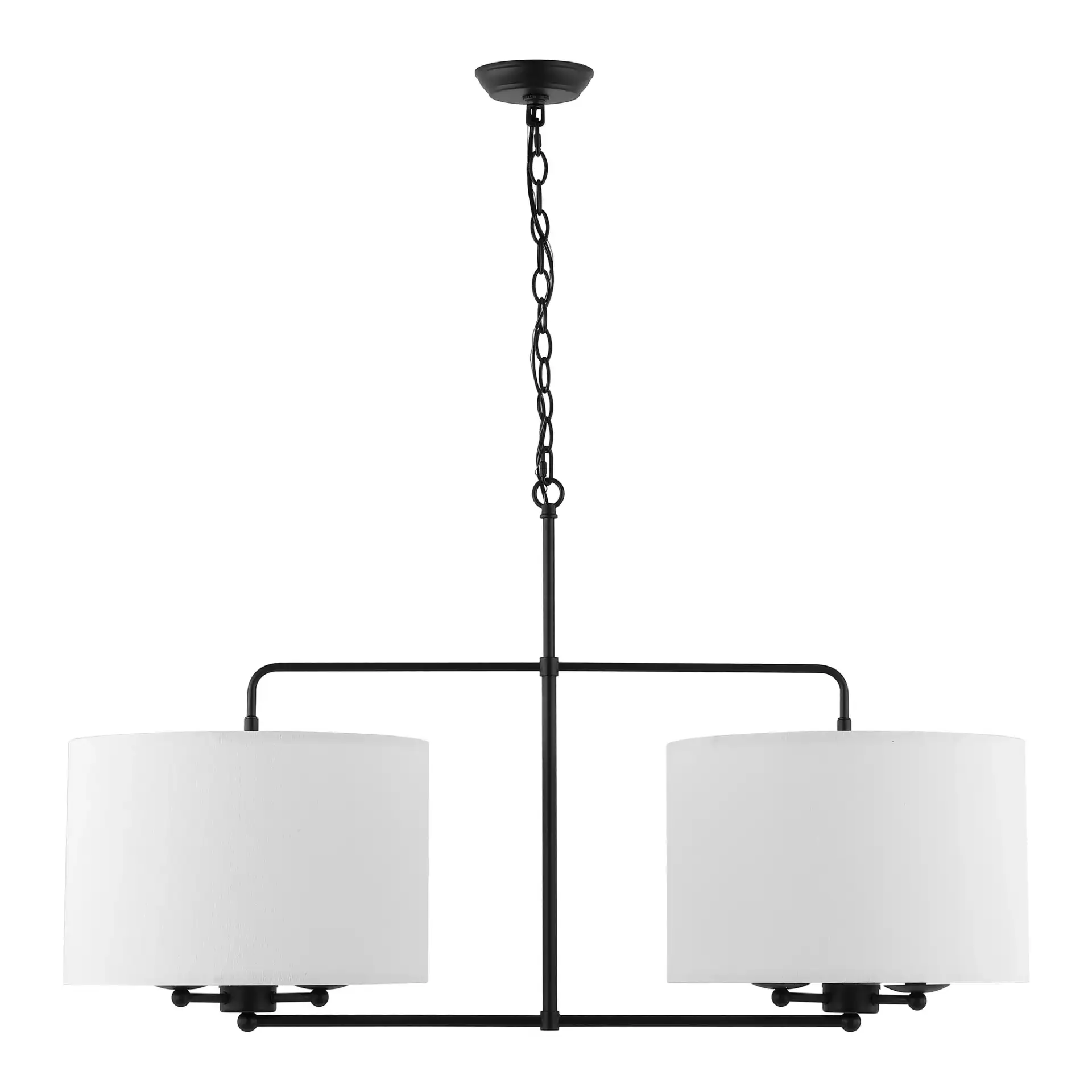 Devney Six-Light Chandelier in Black, detail view