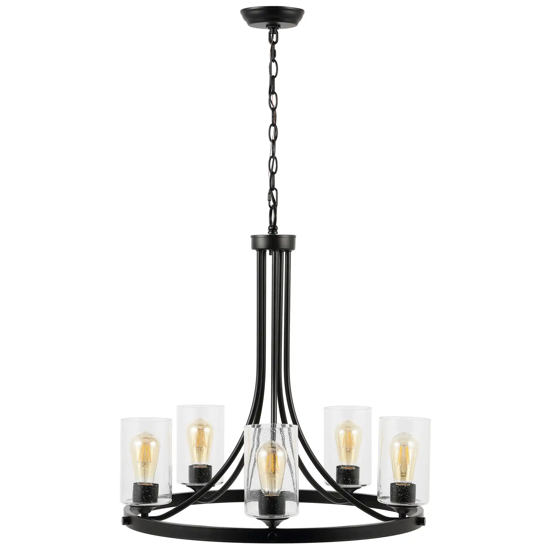 Emersyn Five-Light Chandelier in Black, detail view
