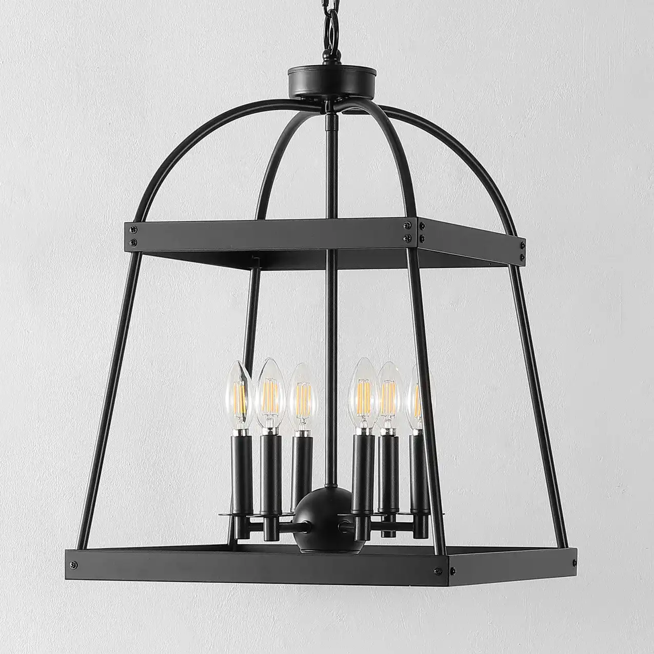 Gracyn Six-Light Chandelier in Black, detail view