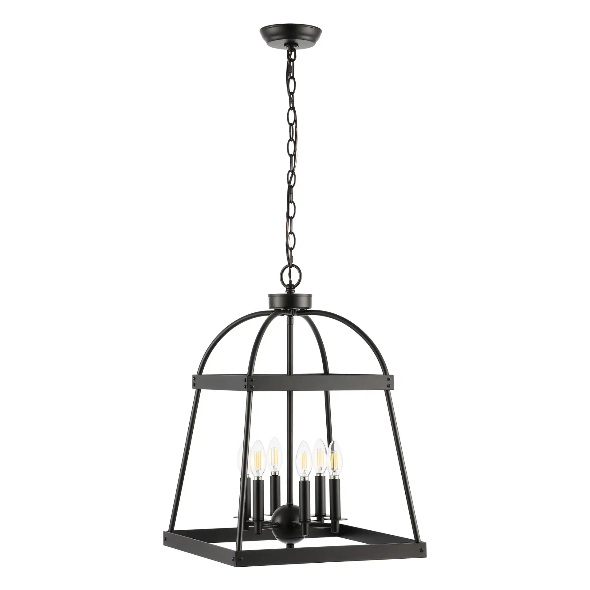 Gracyn Six-Light Chandelier in Black, detail view