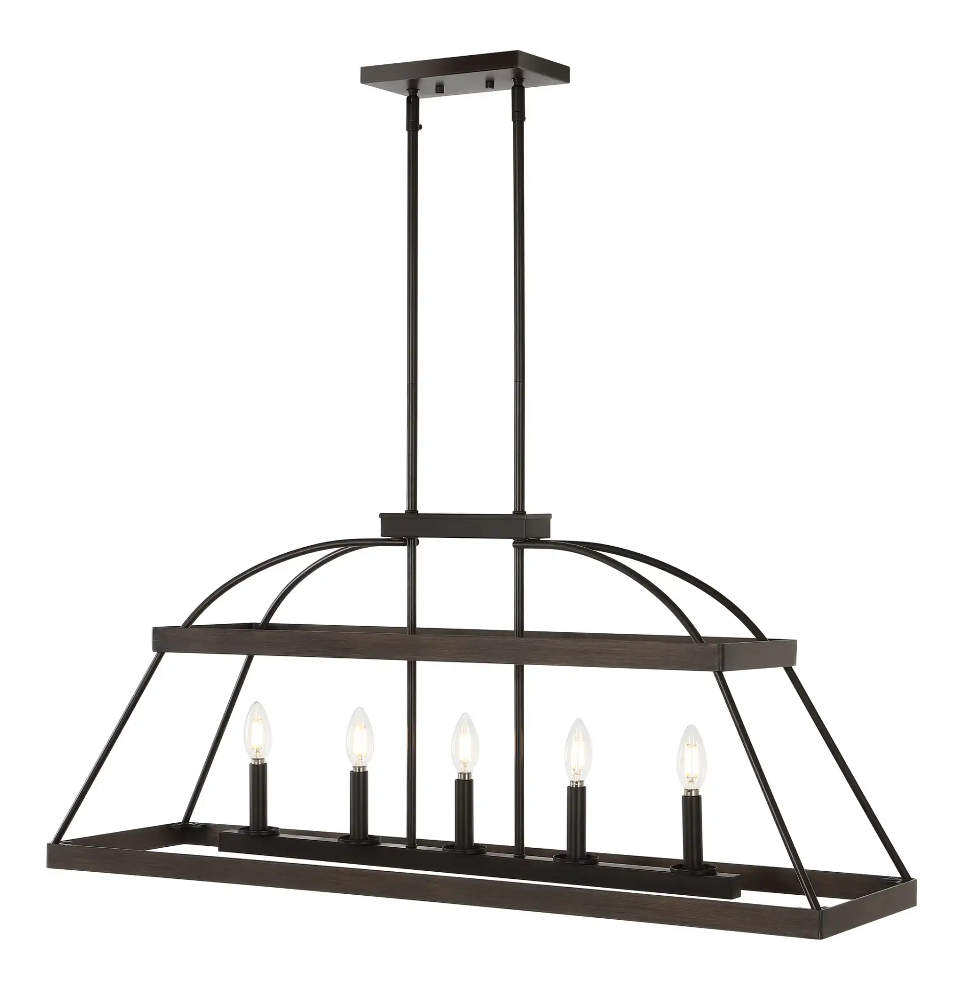 Byher Five-Light Chandelier in Walnut / Oil Rub Bronze