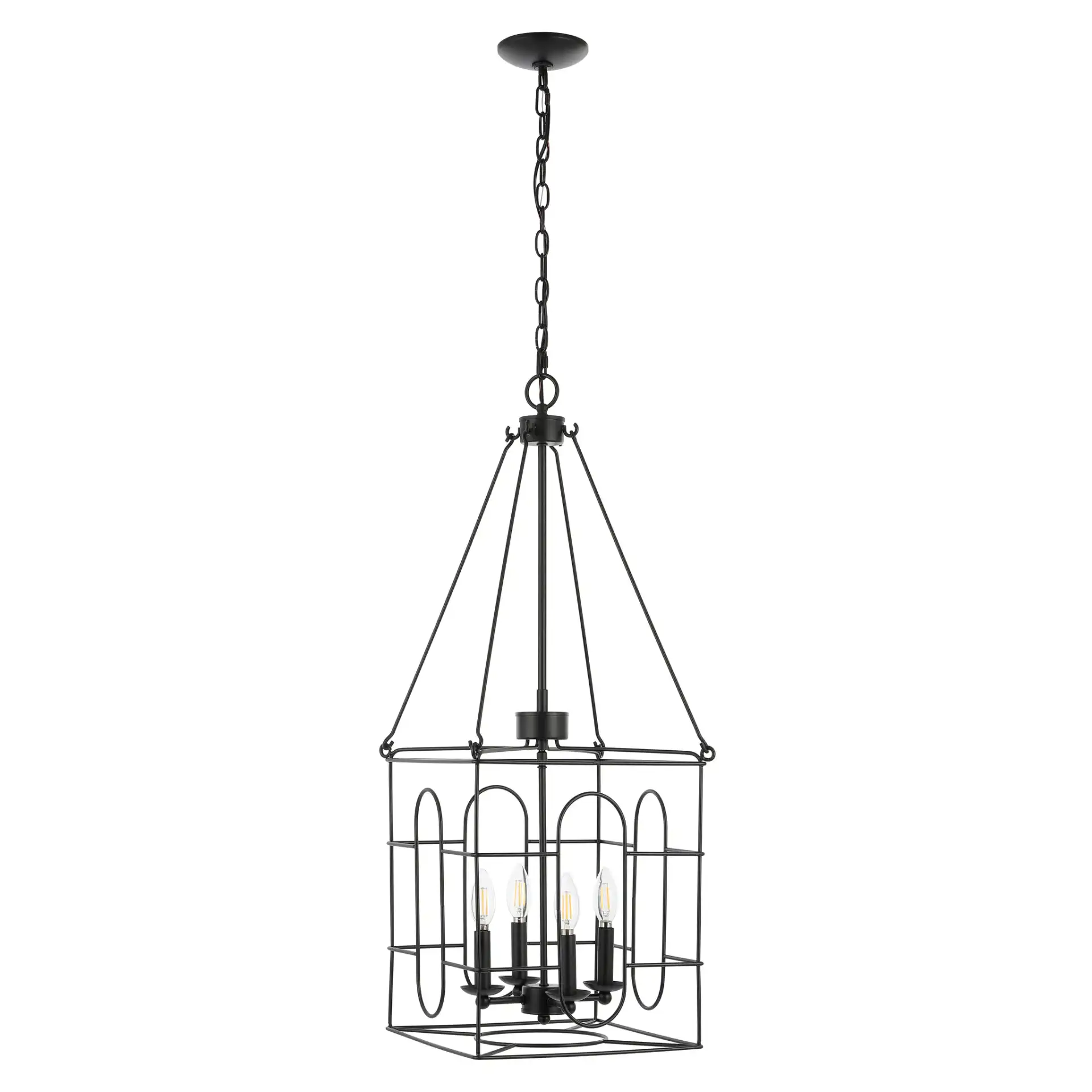 Flatbush Four-Light Chandelier in Black, detail view