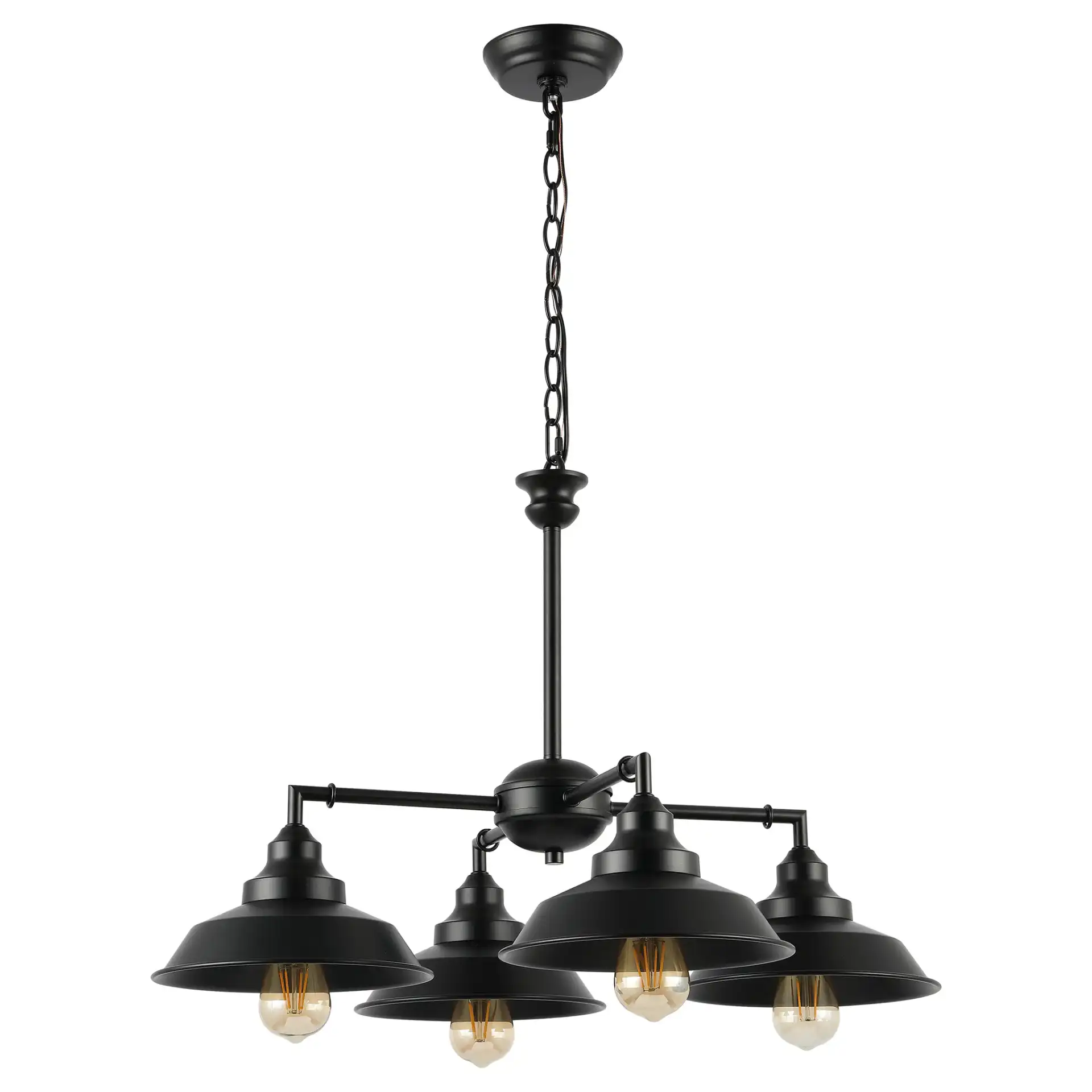 Westlyn Four-Light Chandelier in Black, detail view