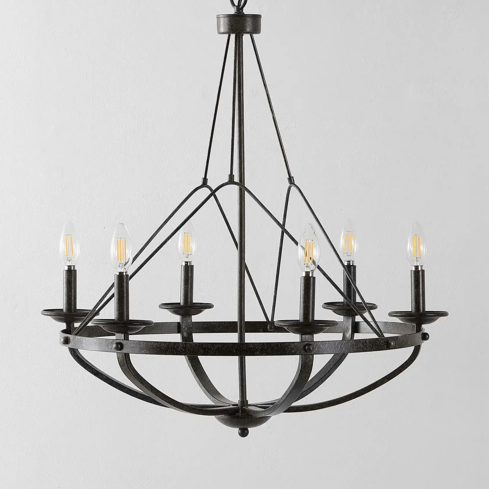 Fraser Chandelier in Silver / Black, detail view