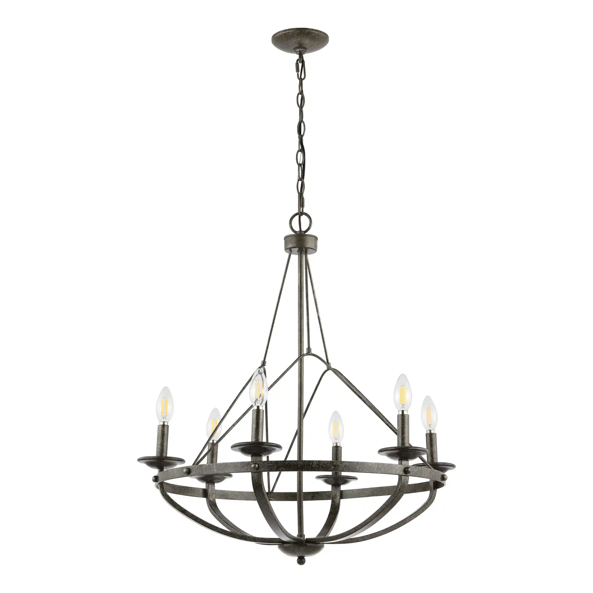 Fraser Chandelier in Silver / Black, detail view
