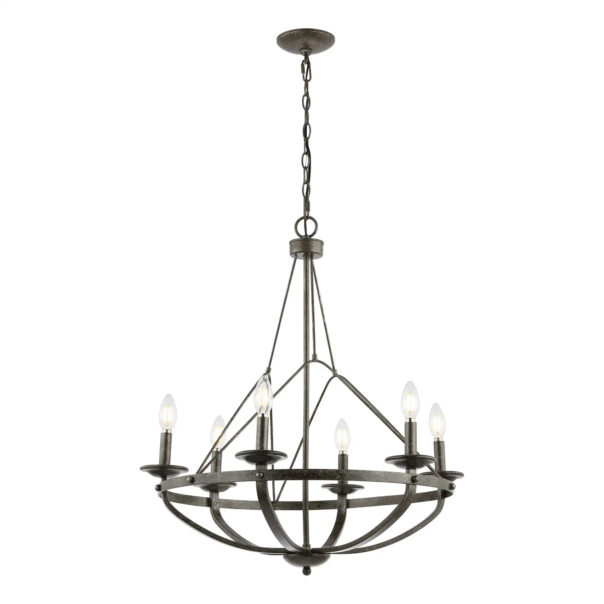 Fraser Chandelier in Silver / Black