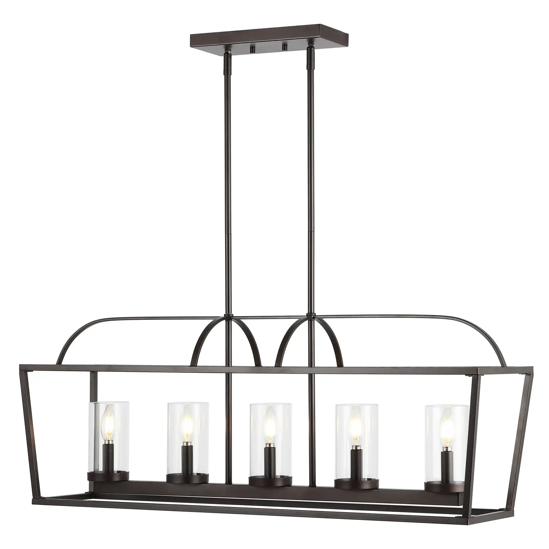 Manning Five-Light Chandelier in Oil Rub Bronze, detail view
