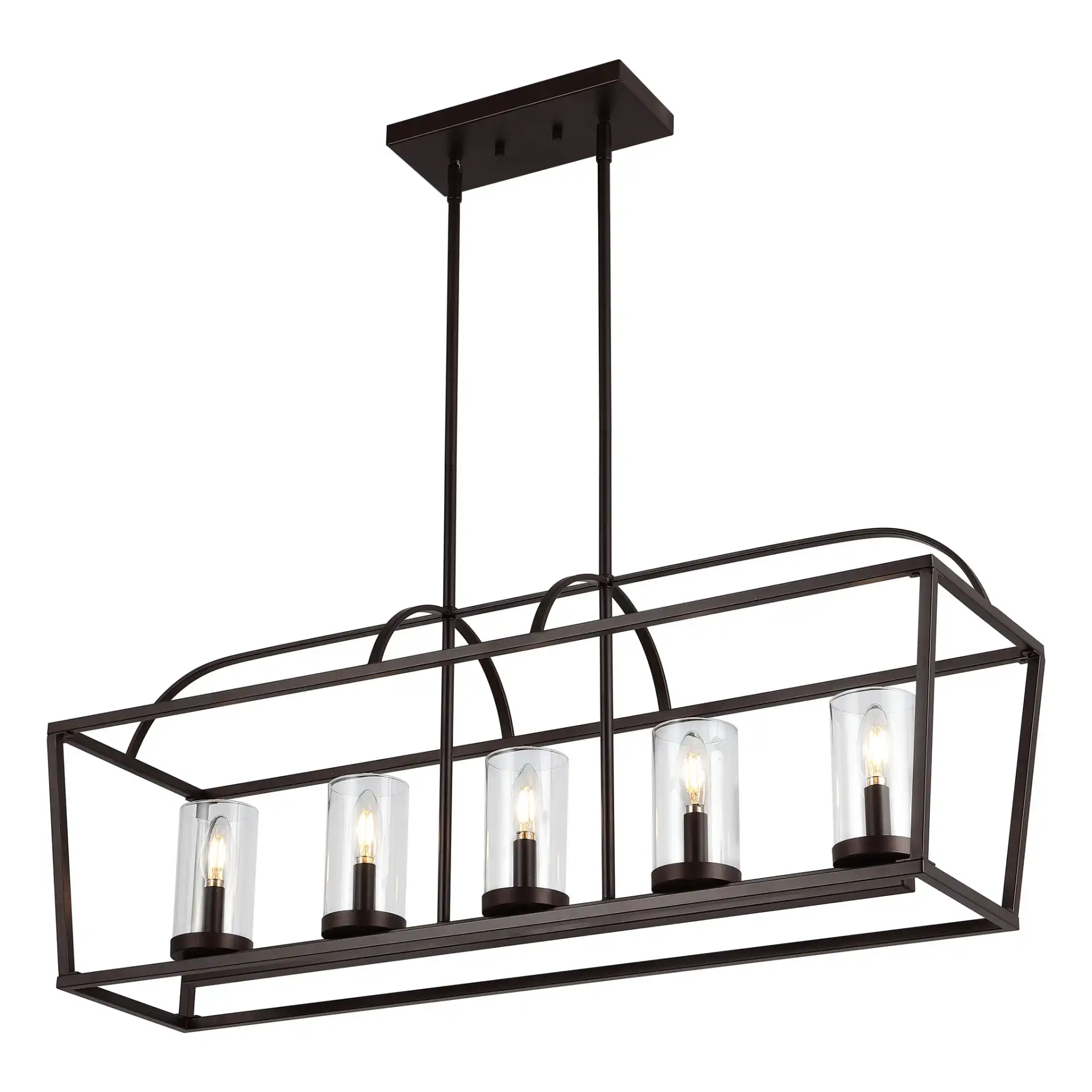 Manning Five-Light Chandelier in Oil Rub Bronze, detail view