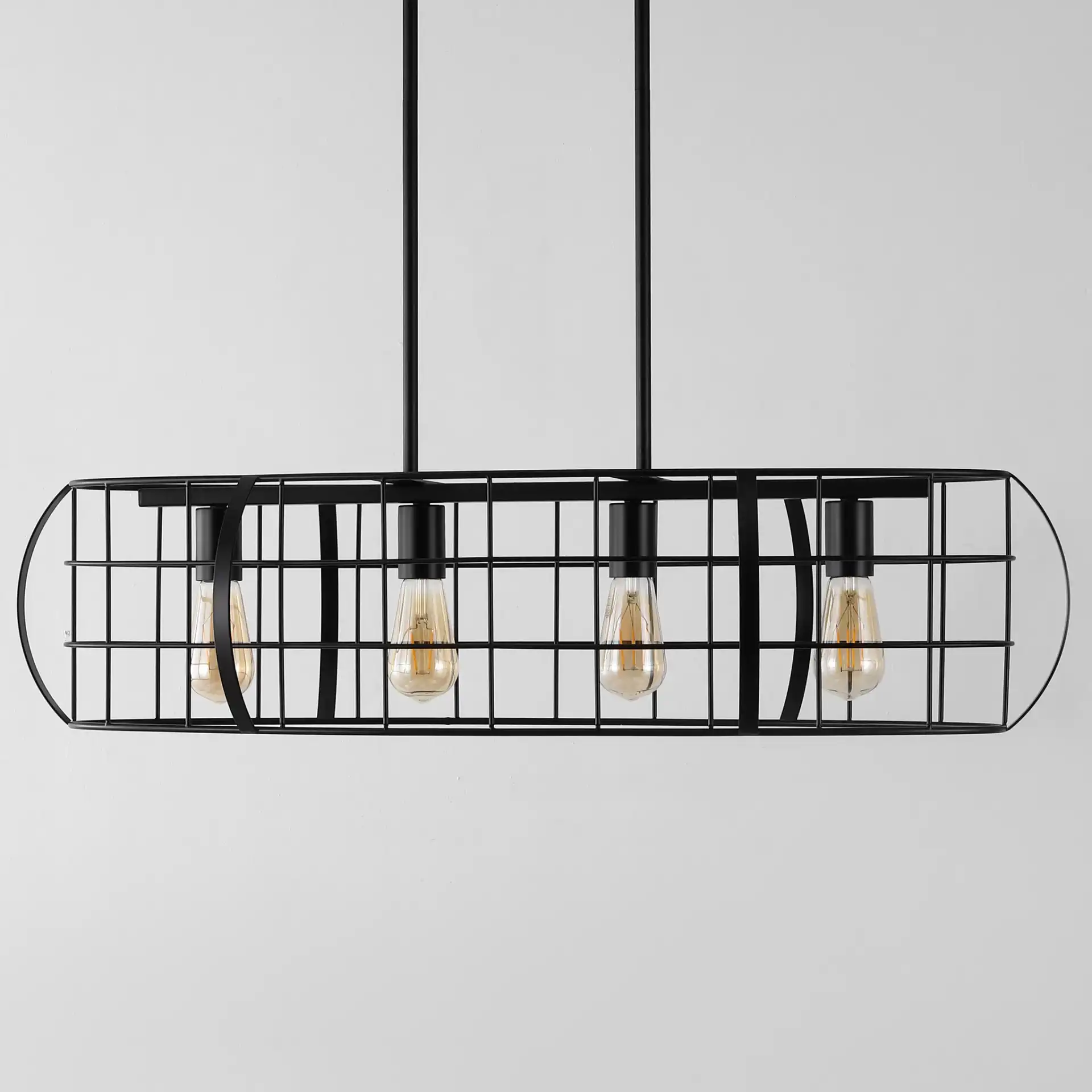 Daxton Four-Light Chandelier in Black, detail view