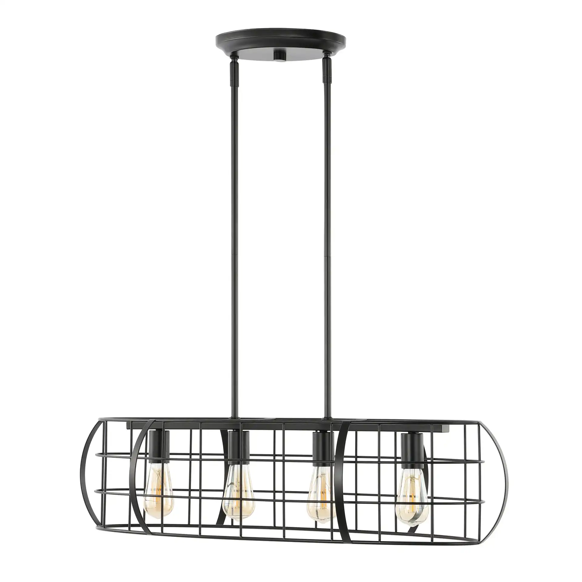 Daxton Four-Light Chandelier in Black, detail view