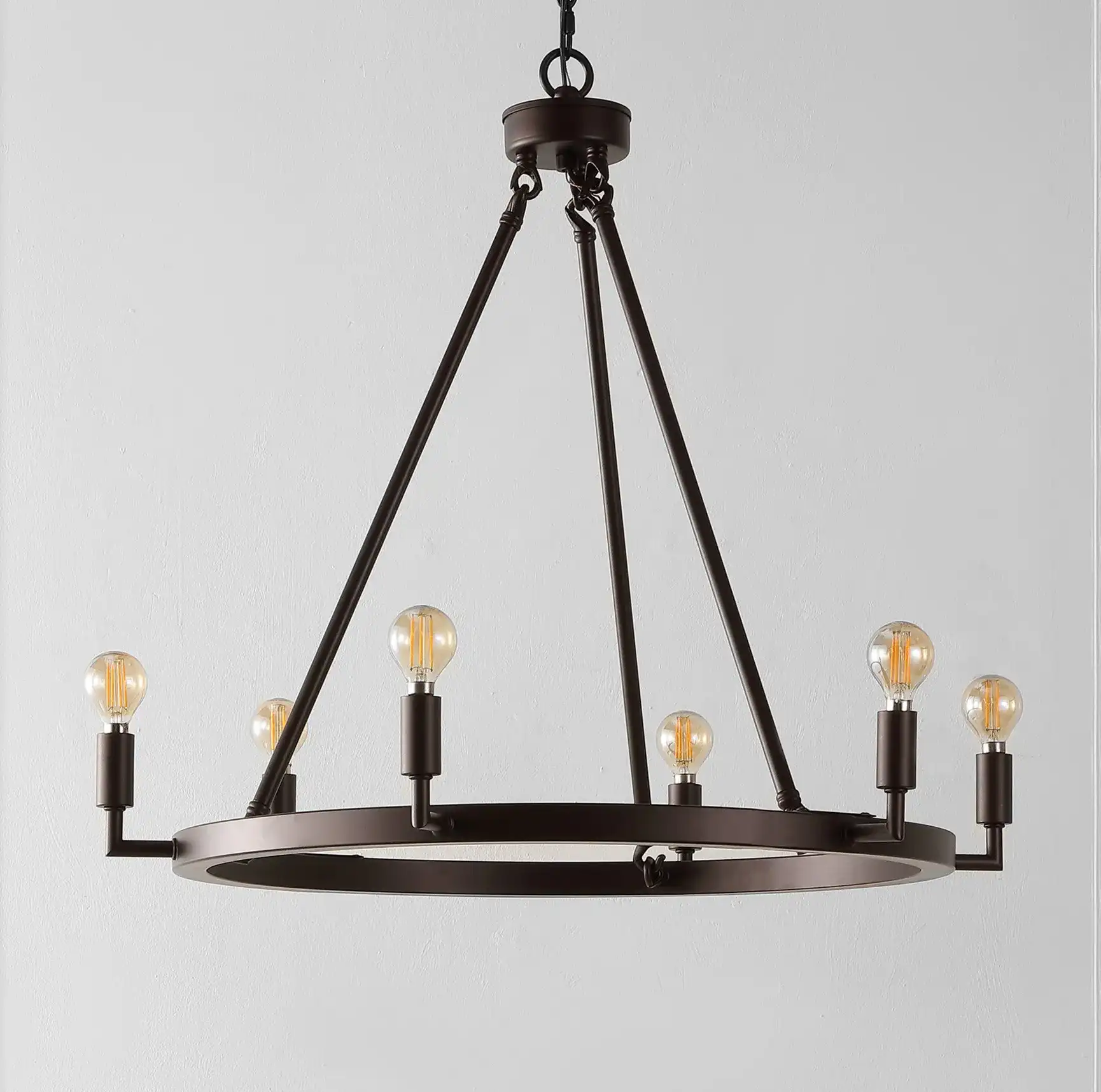 Nevada Six-Light Chandelier in Oil Rub Bronze, detail view