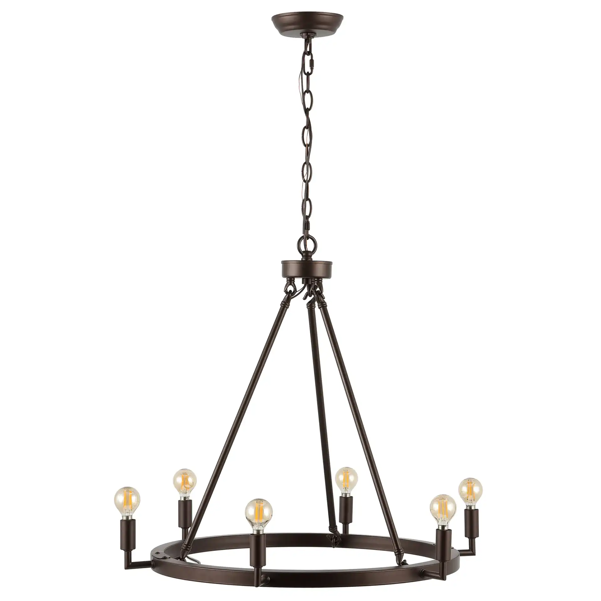Nevada Six-Light Chandelier in Oil Rub Bronze, detail view