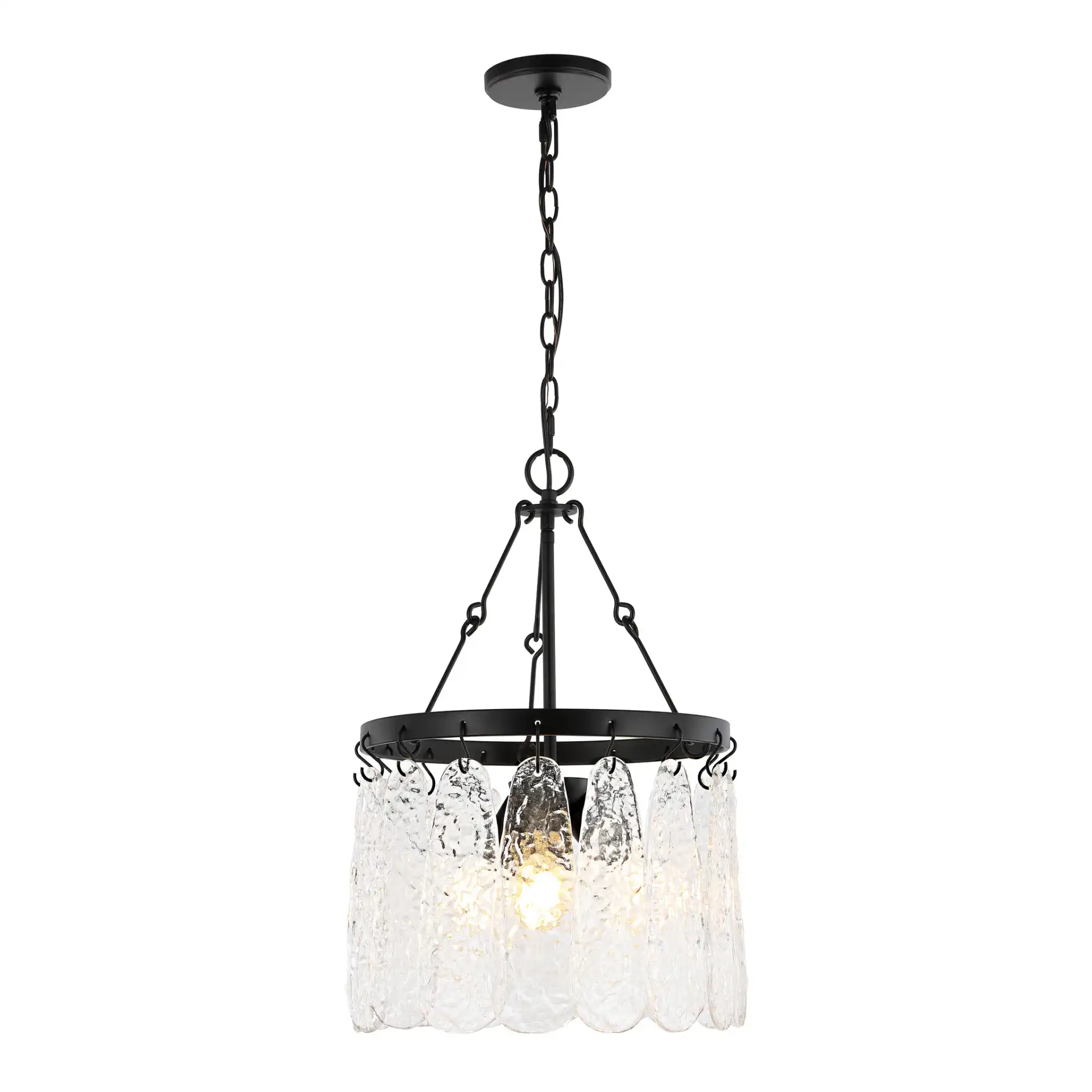 Thryssa Three-Light Chandelier in Black / Clear