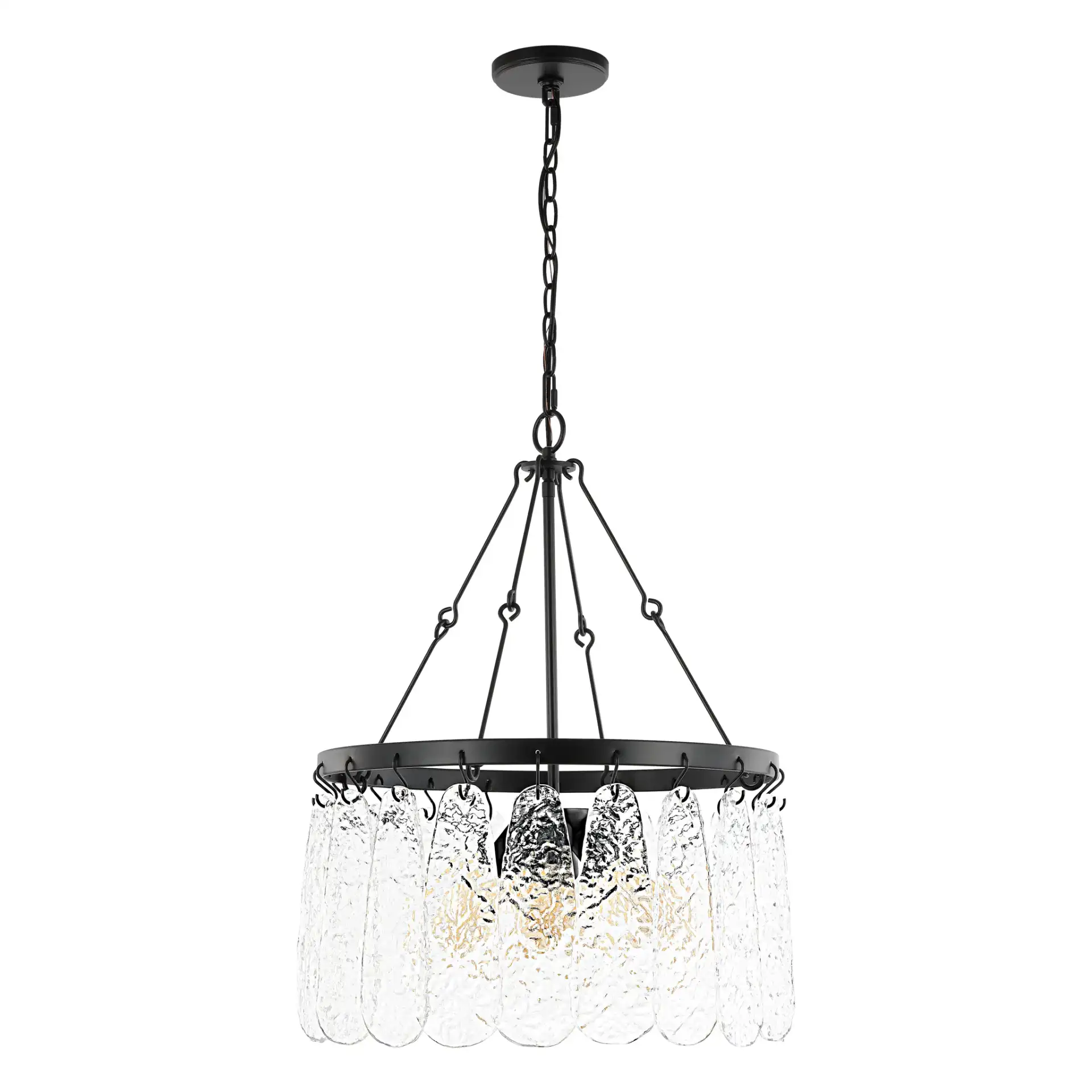 Selene Four-Light Chandelier in Black / Clear, detail view