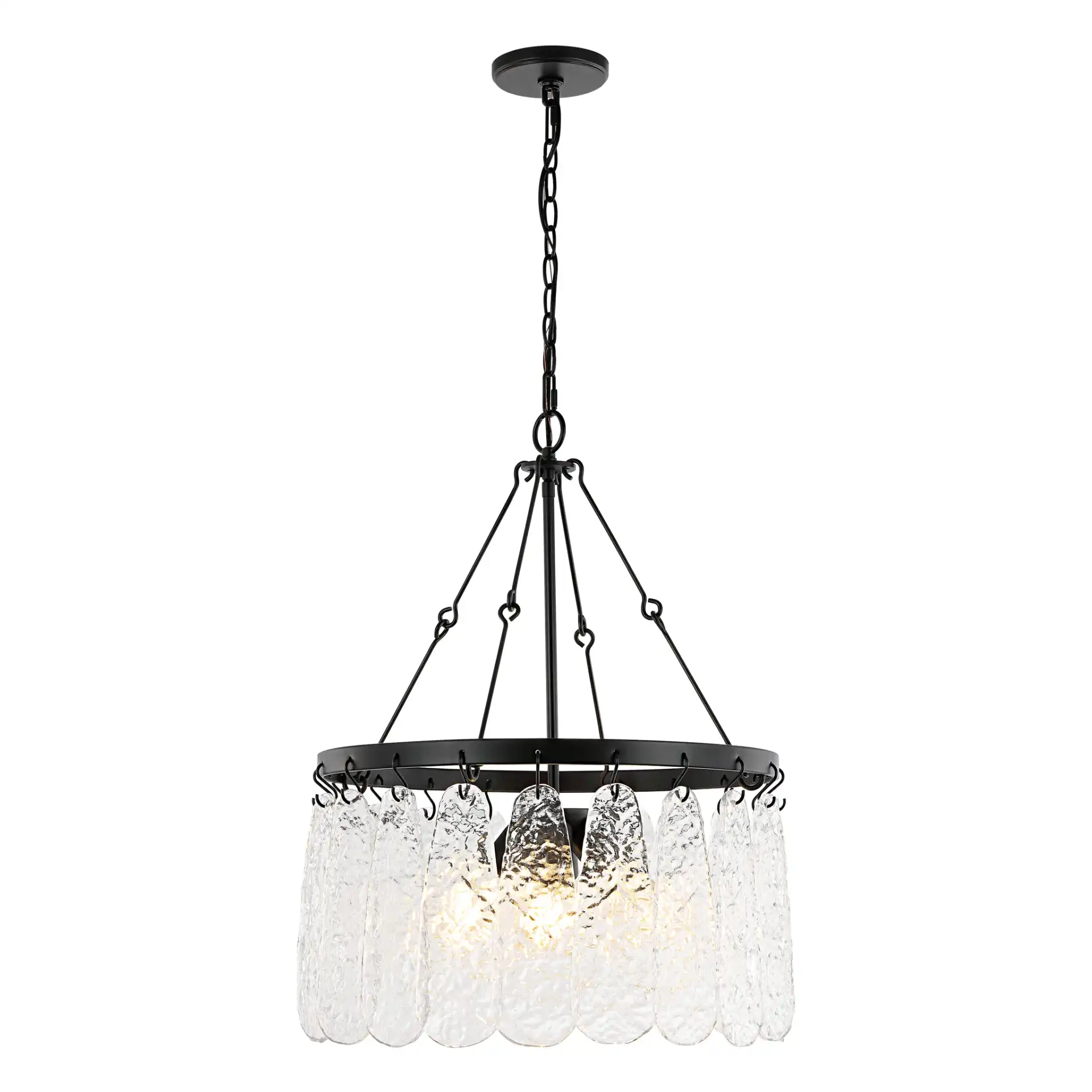 Selene Four-Light Chandelier in Black / Clear