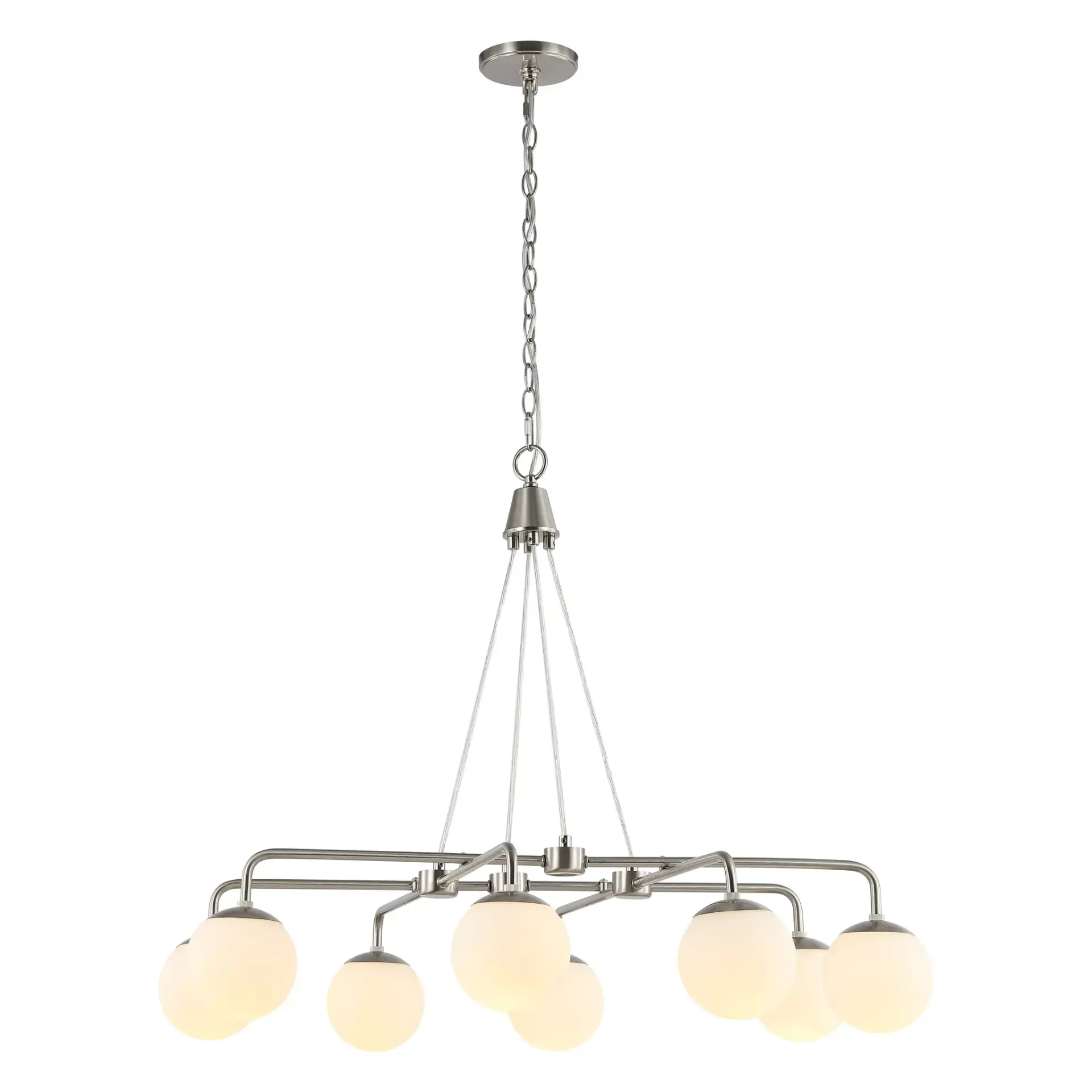 Denneau Eight-Light Chandelier in Nickel