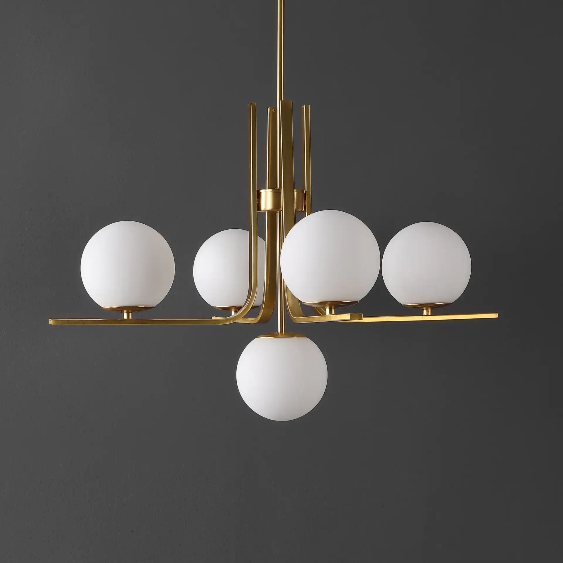 Lenore Five-Light Chandelier in Gold, detail view