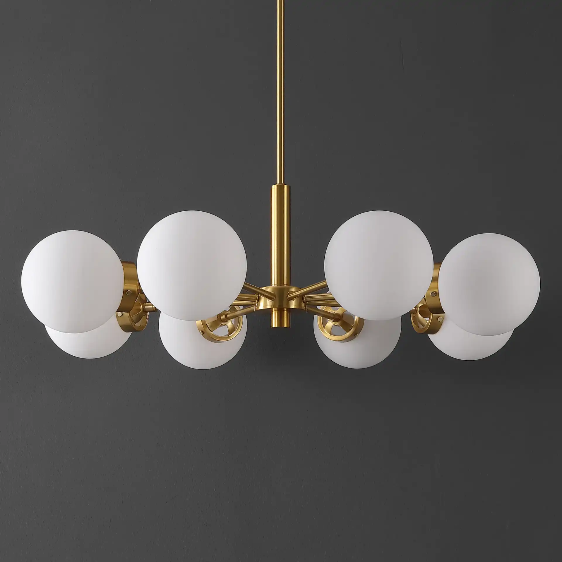 Prosie Eight-Light Chandelier in Gold, detail view