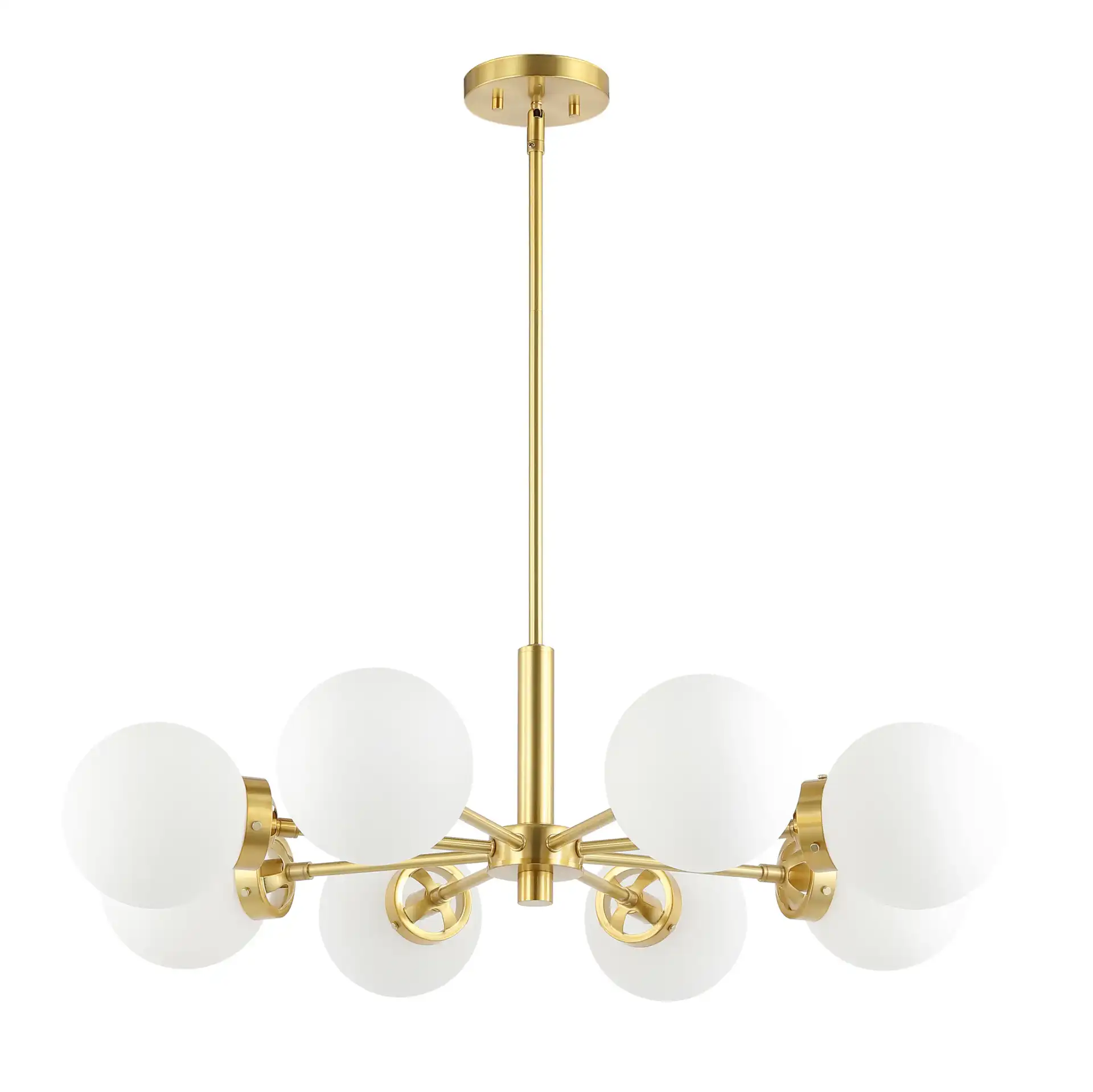 Prosie Eight-Light Chandelier in Gold, detail view
