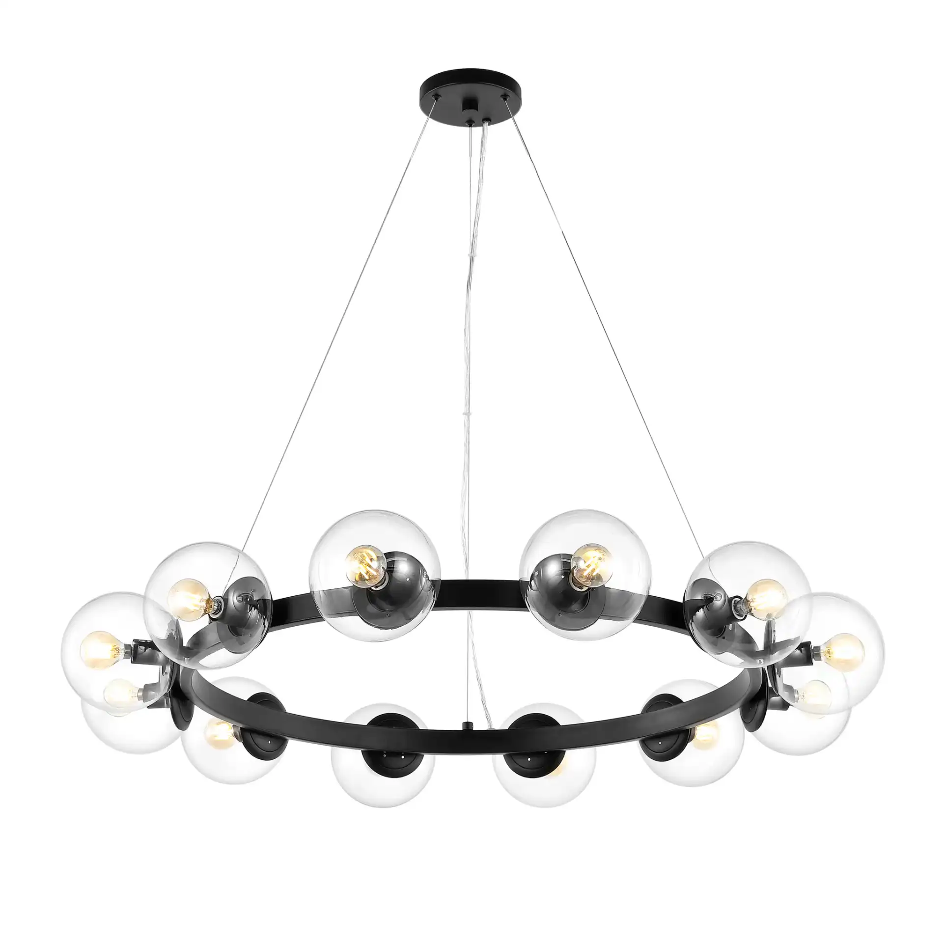 Rylian Twelve-Light Chandelier in Black