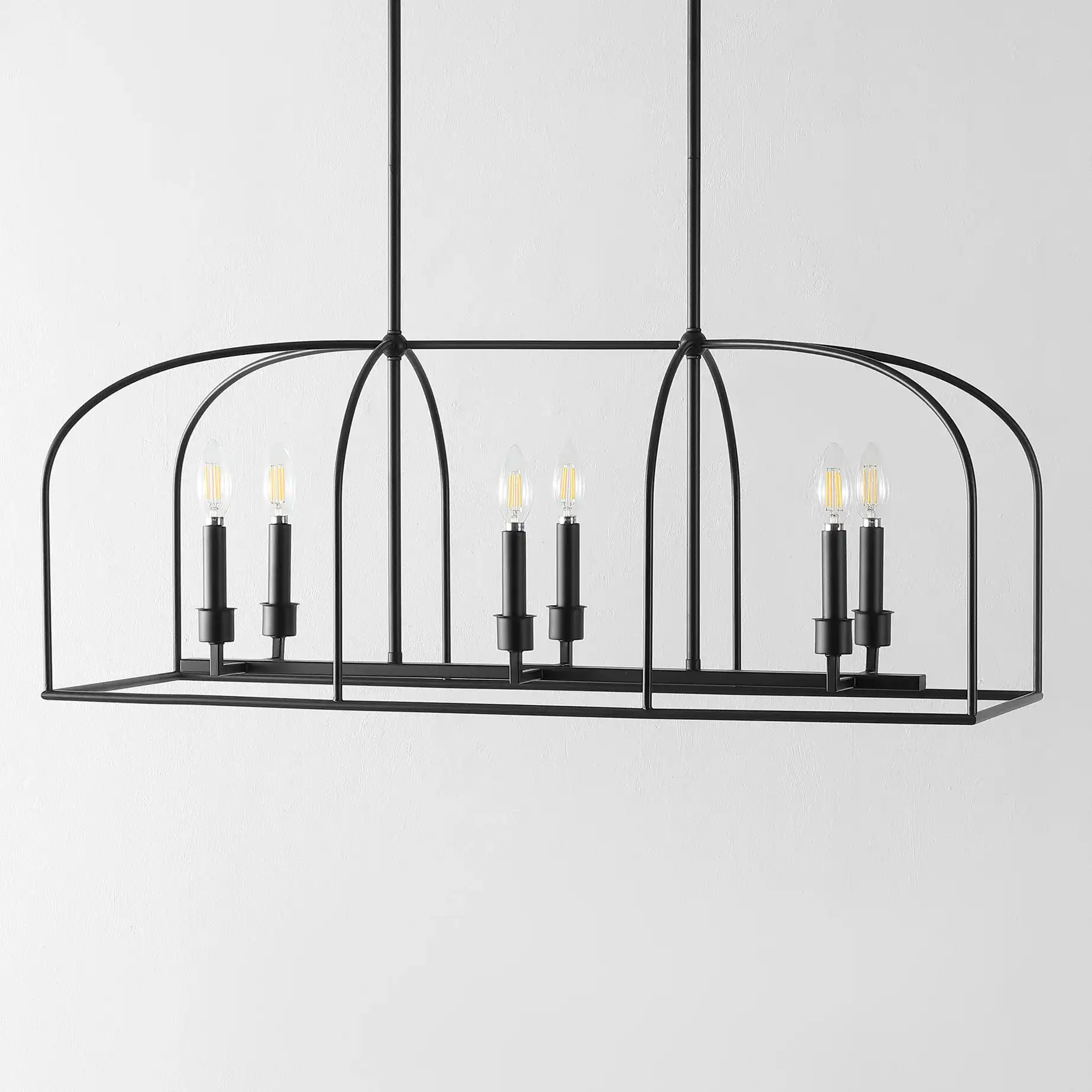Bryndan Six-Light Chandelier in Black, detail view