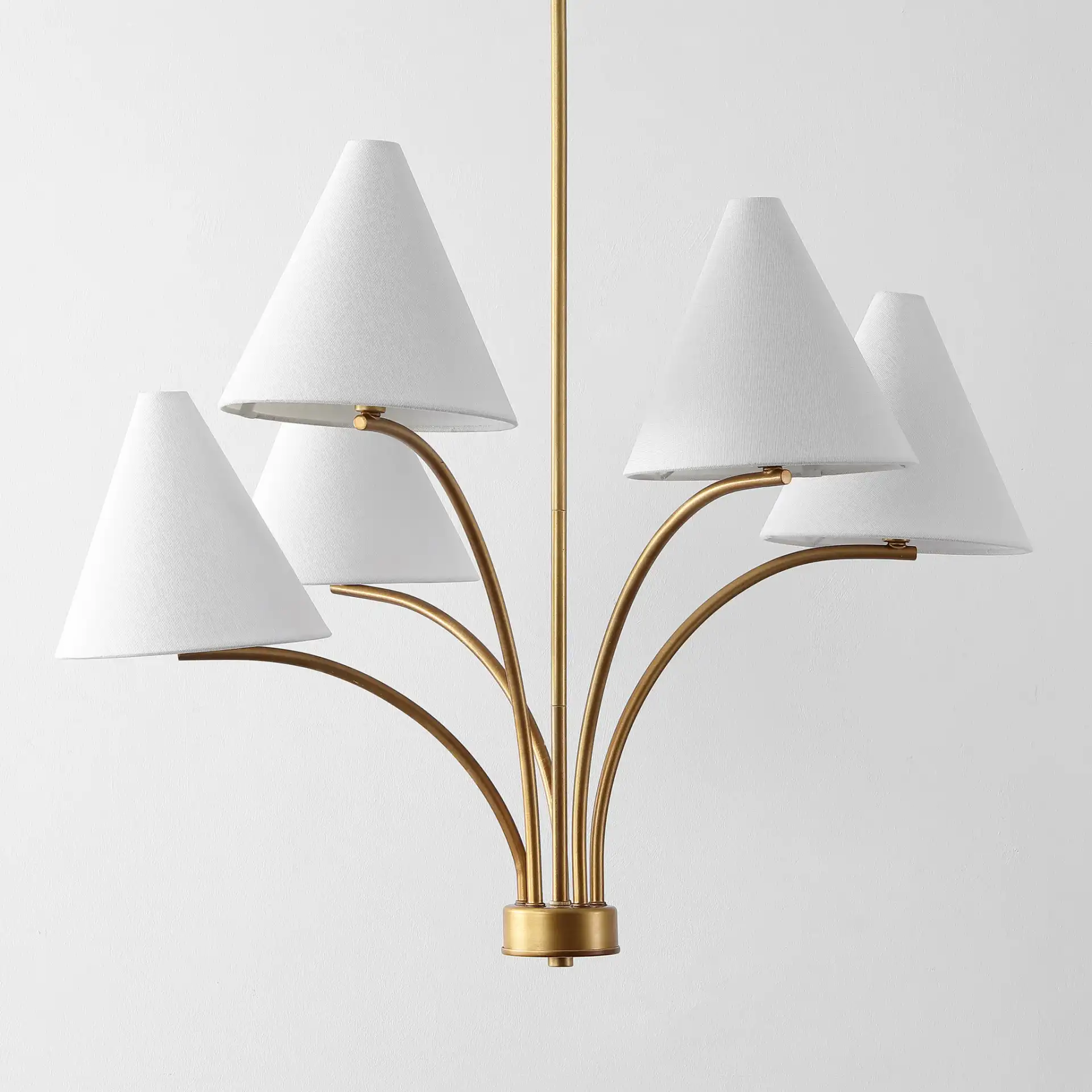 Johanna Five-Light Chandelier in Antique Brass, detail view