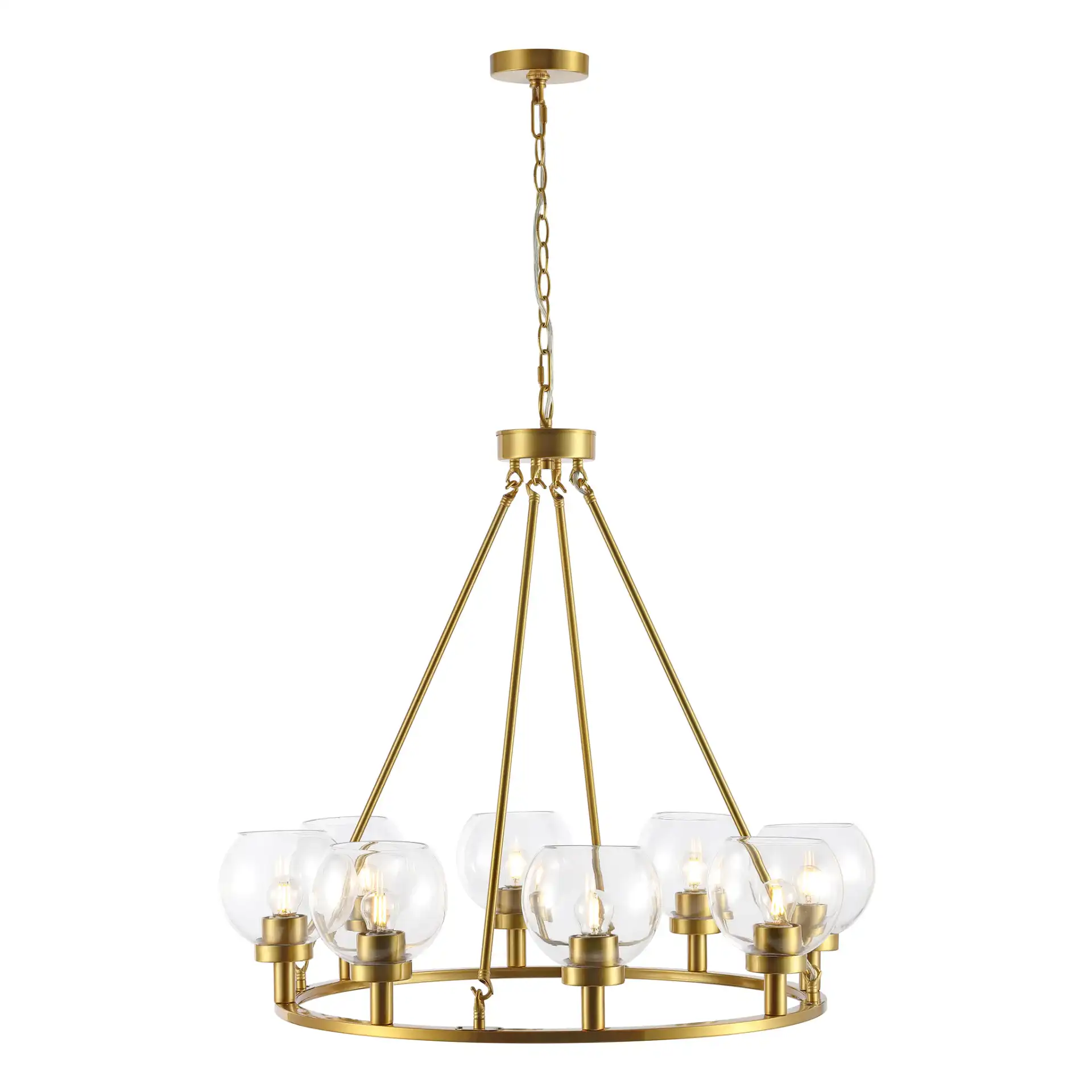 Sveda Eight-Light Chandelier in Brass