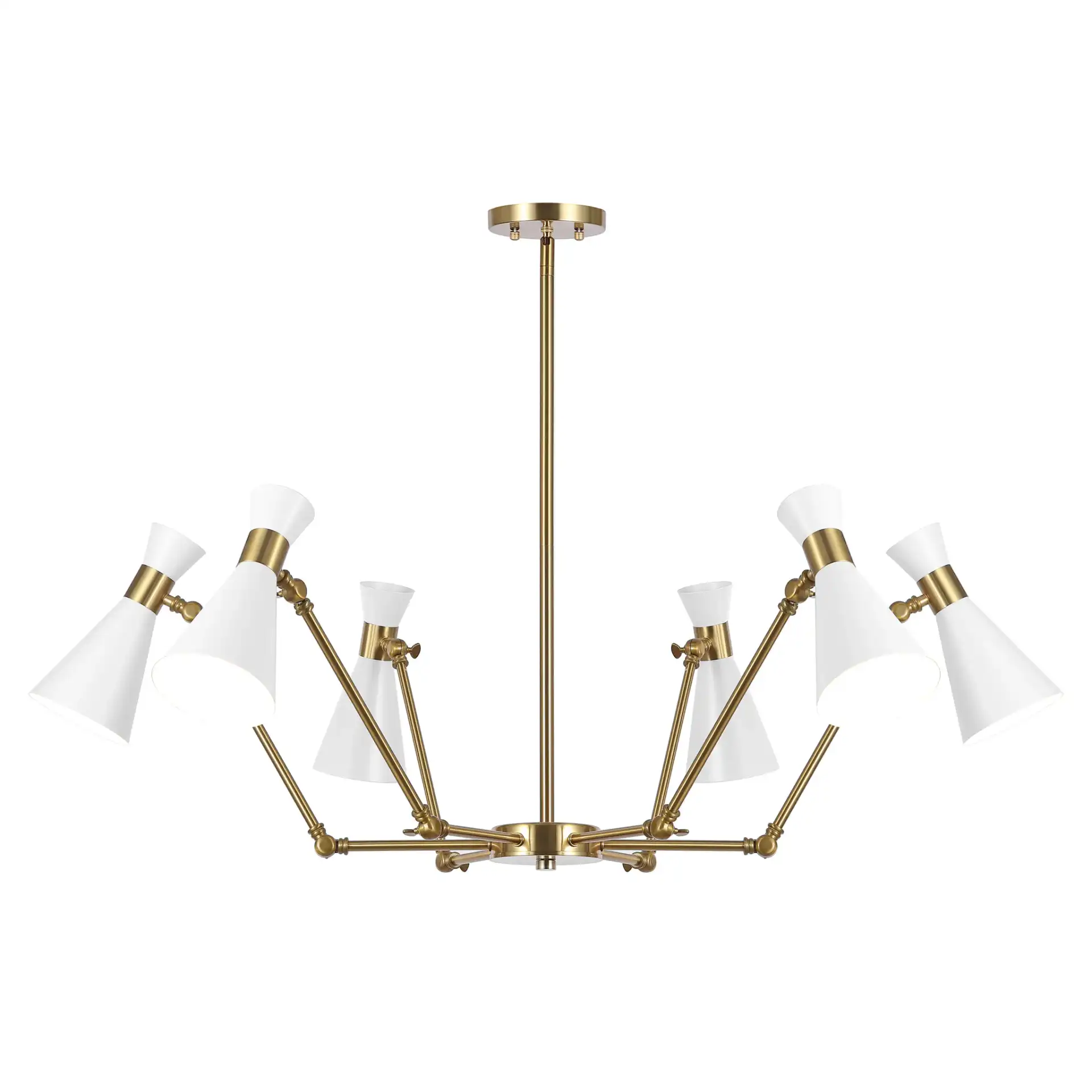 Shiraz Six-Light Chandelier in Brass / White