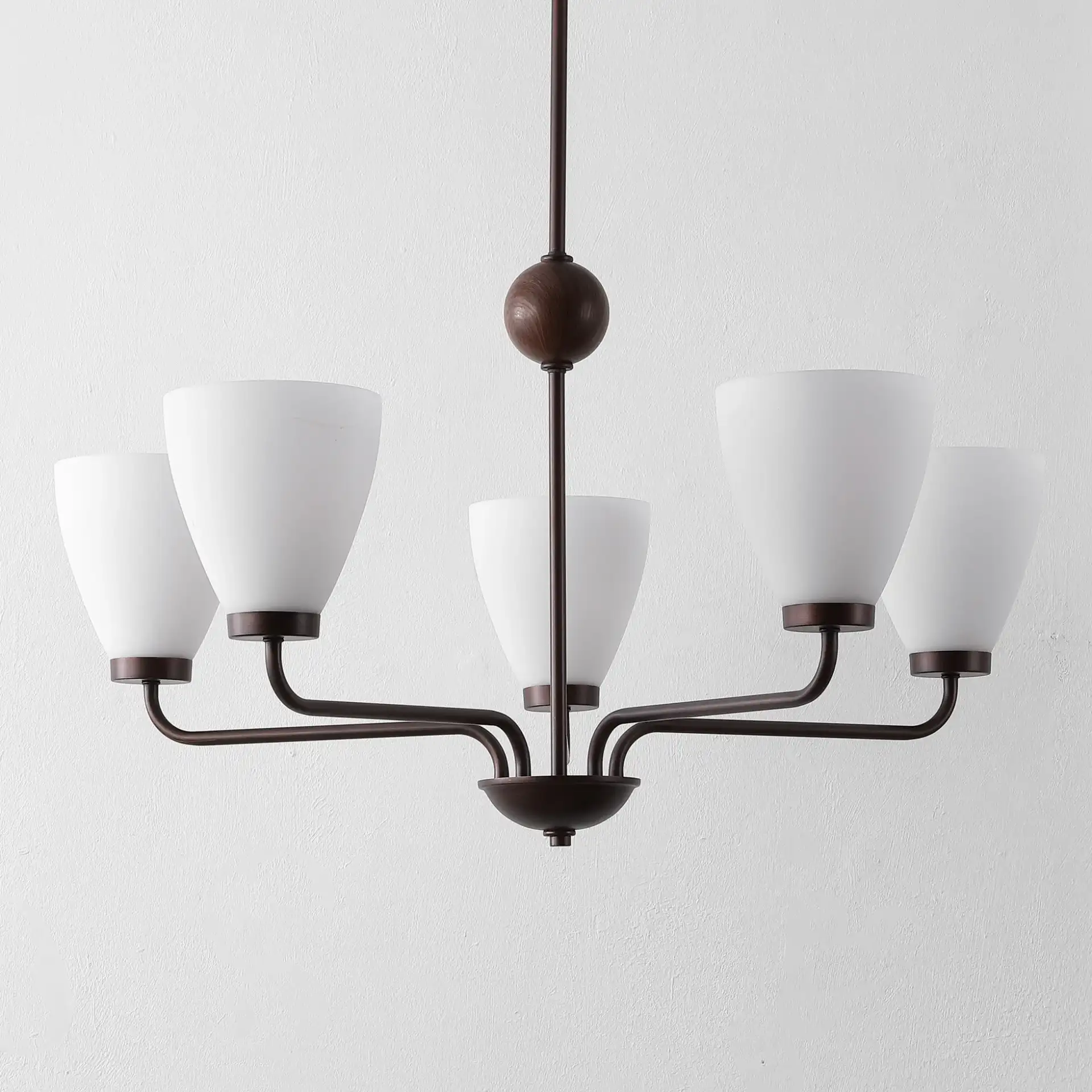 Wynne Five-Light Chandelier in Antique Brown, detail view