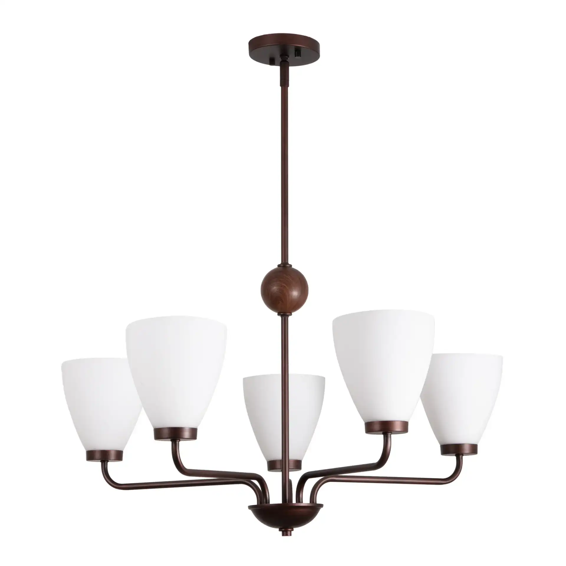 Wynne Five-Light Chandelier in Antique Brown, detail view