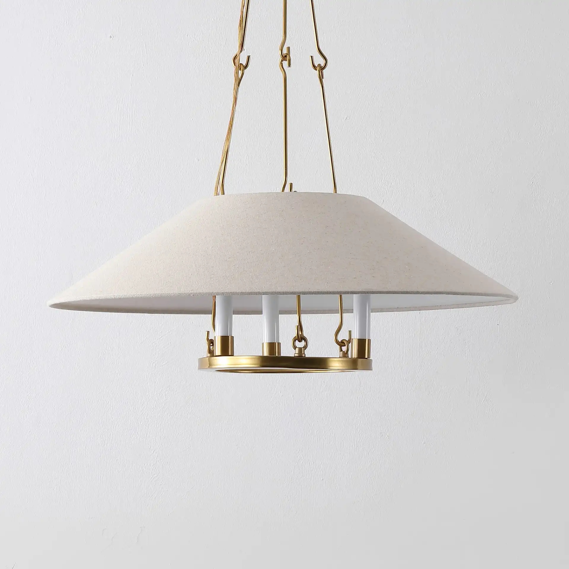 Pamila Three-Light Chandelier in Brass, detail view