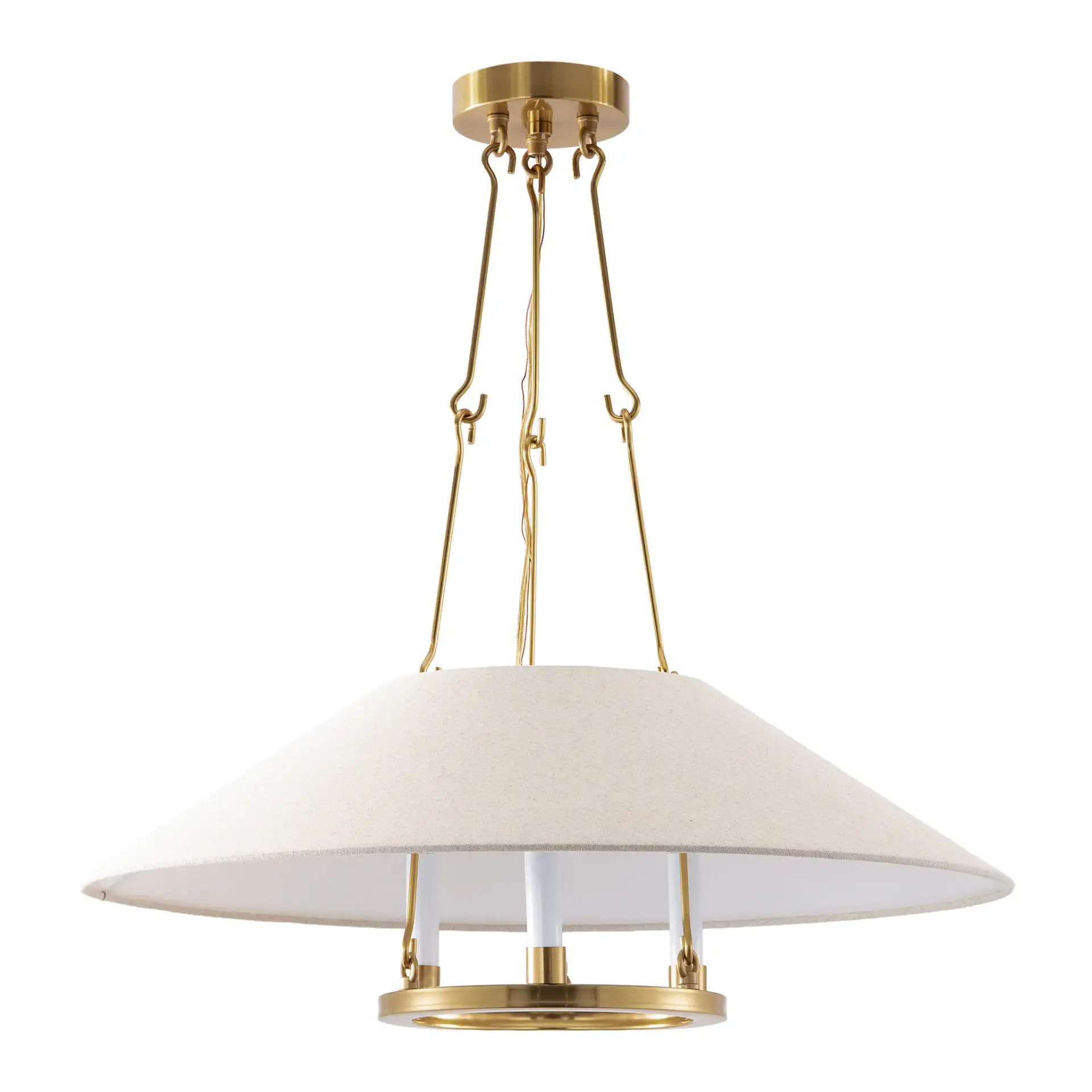 Pamila Three-Light Chandelier in Brass, detail view