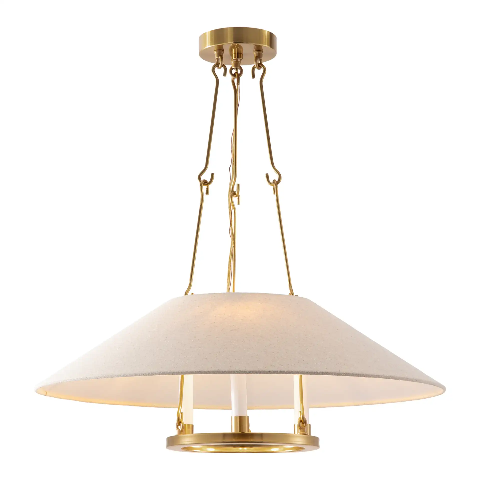 Pamila Three-Light Chandelier in Brass